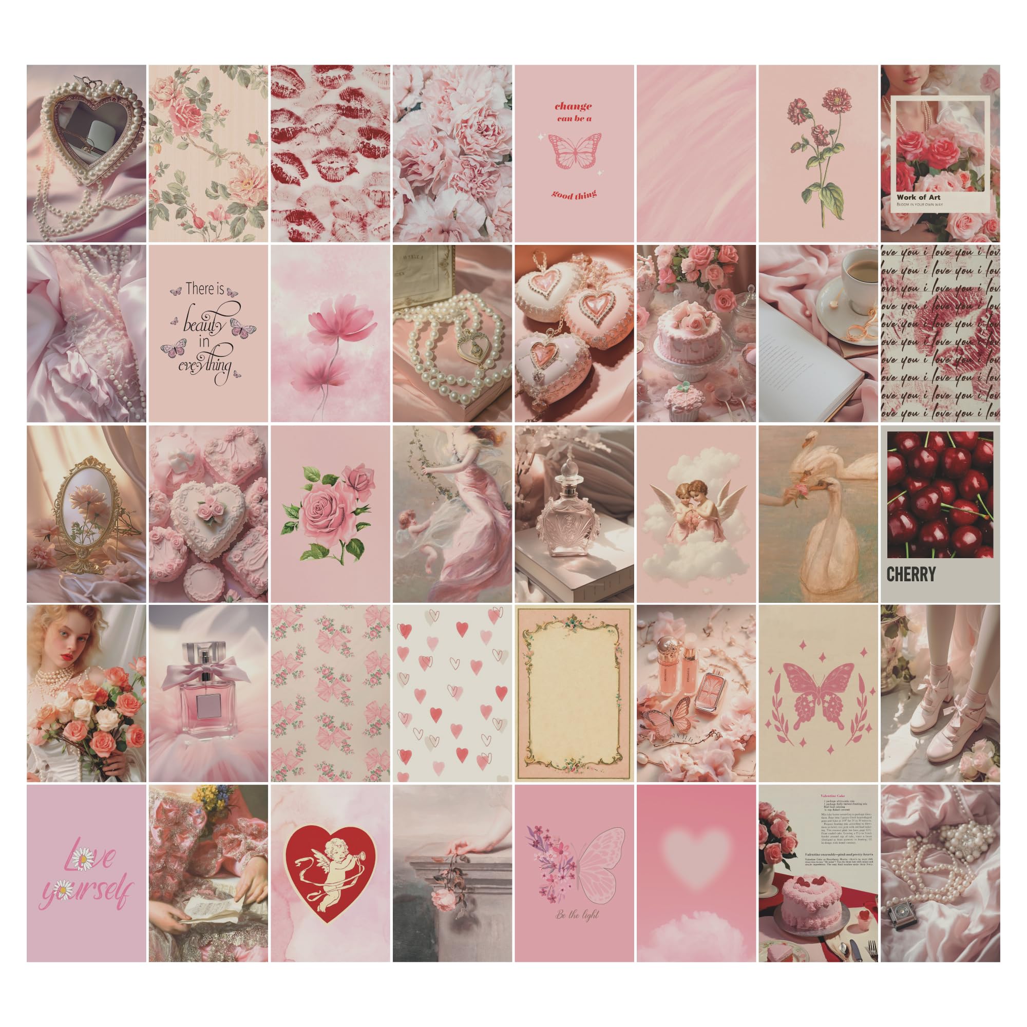 97 Decor Coquette Room Decor - Coquette Wall Collage Kit, Coquette Aesthetic Room Decor, Pink Vintage Coquette Decor, Coquette W