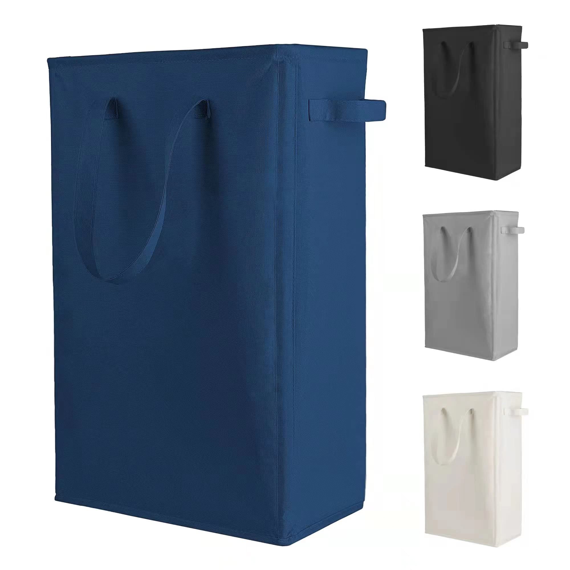 Odonata Slim Laundry Hamper Handles Collapsible Laundry Basket Thin Dirty Clothes Basket Narrow Laundry Bag Foldable Dirty Hampe