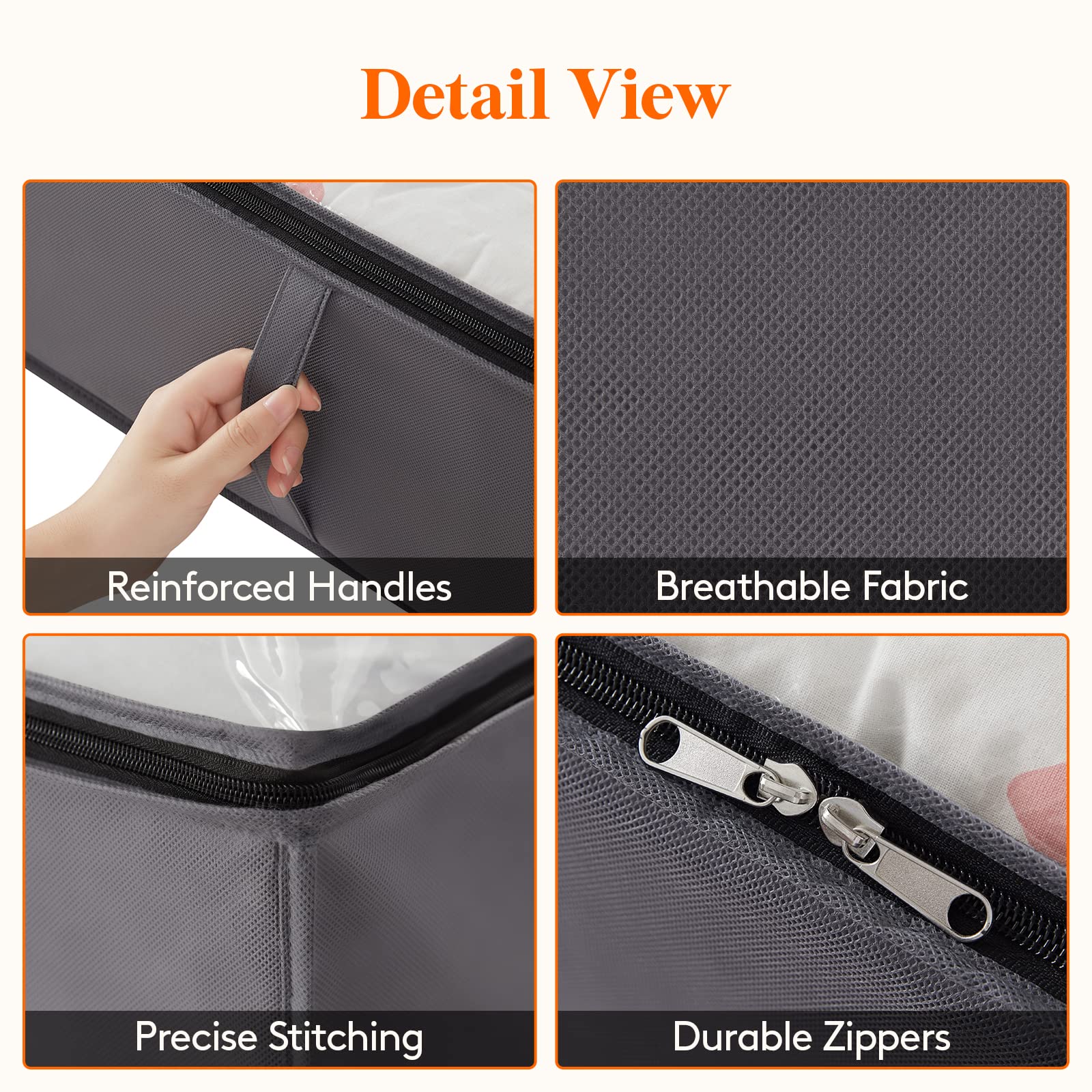 90L 4 Pack Under Bed Storage Containers, Lifewit Large Capacity Blanket Storage Bags with Reinforced Handle, Organization and St