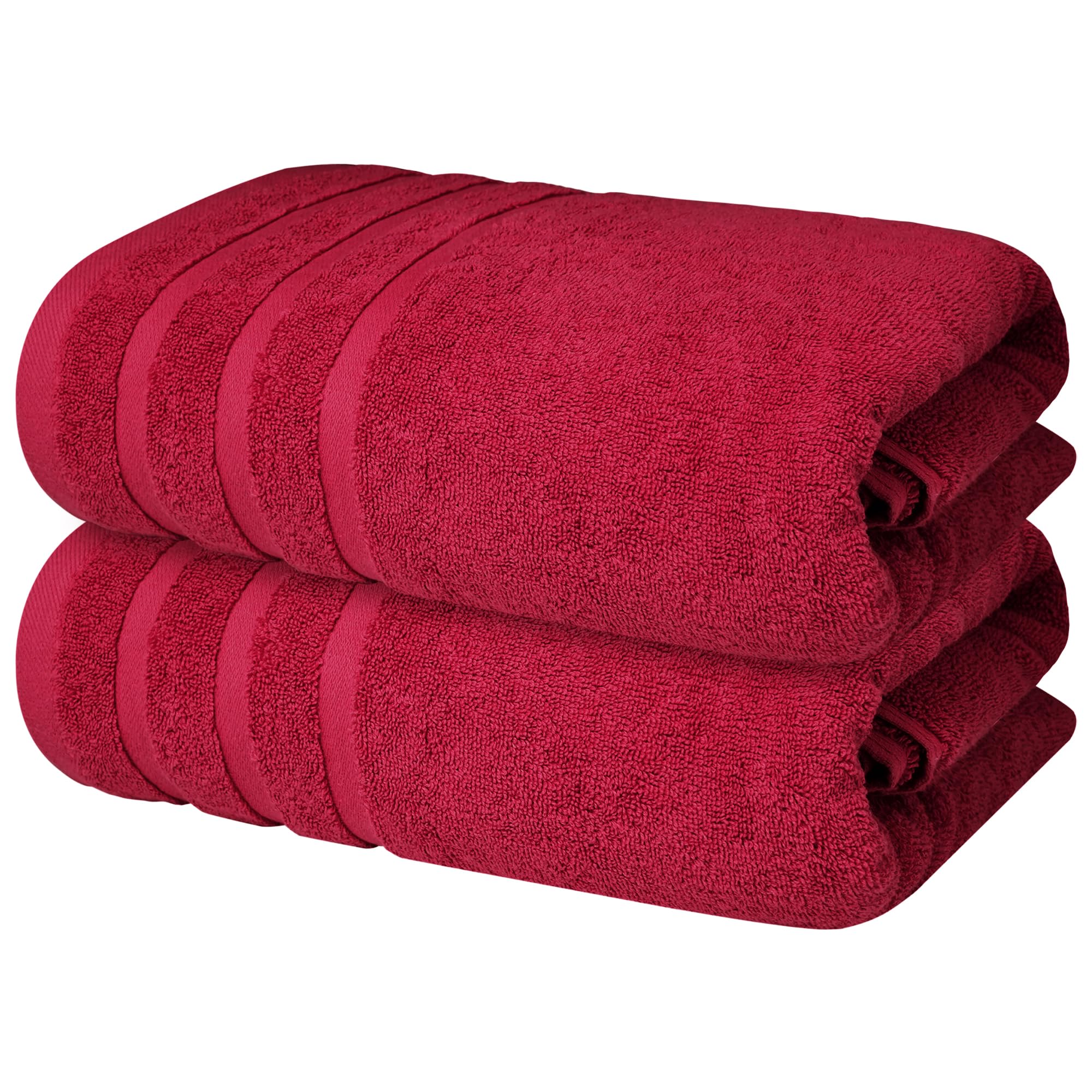 Premium Burgundy Bath Towels - 700 GSM 100% Cotton 27x54 Inches Pack of 2 Bathroom Towels - Ultra Soft and Highly Absorbent Hotel and Spa Quality Bath Towels for Bathroom by Infinitee?Xclusvies