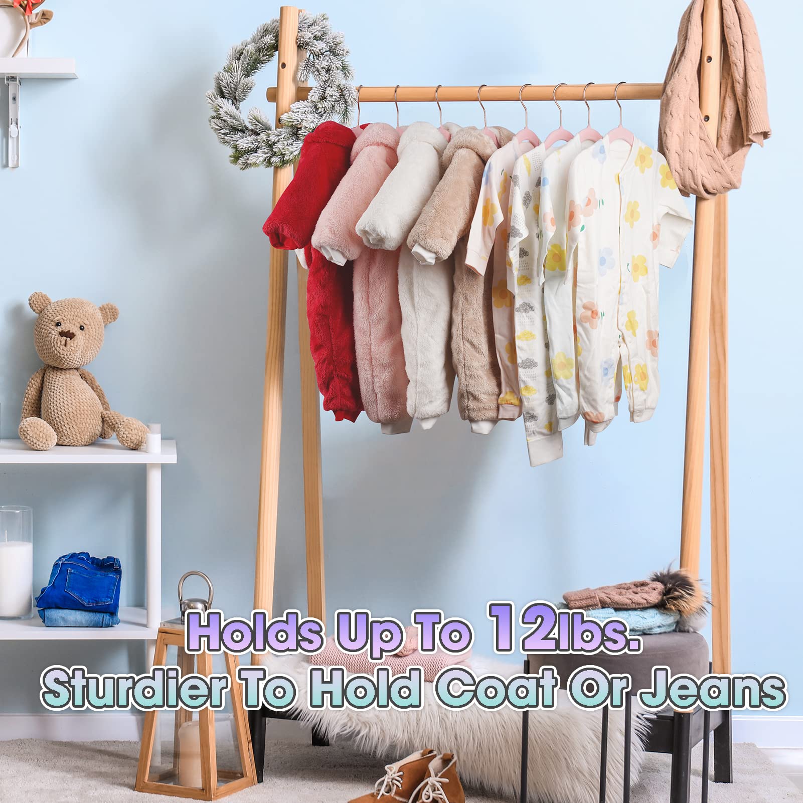 Ulimart Baby Hangers Velvet 50 Pack-11.4 Inch,Baby Clothes Hangers Non Slip, Baby Hangers For Closet,Sturdy Infant/Toddler Hange