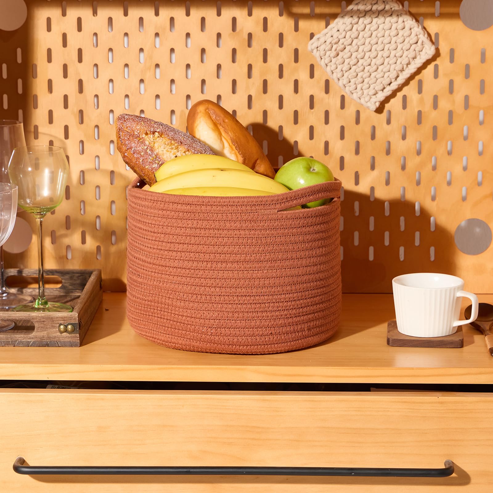 Miniark Small Storage Basket For Organizing | Cube Shelf Closet Storage Baskets | 9.7  9.7  7.1    Cute Baby Basket For Nursery