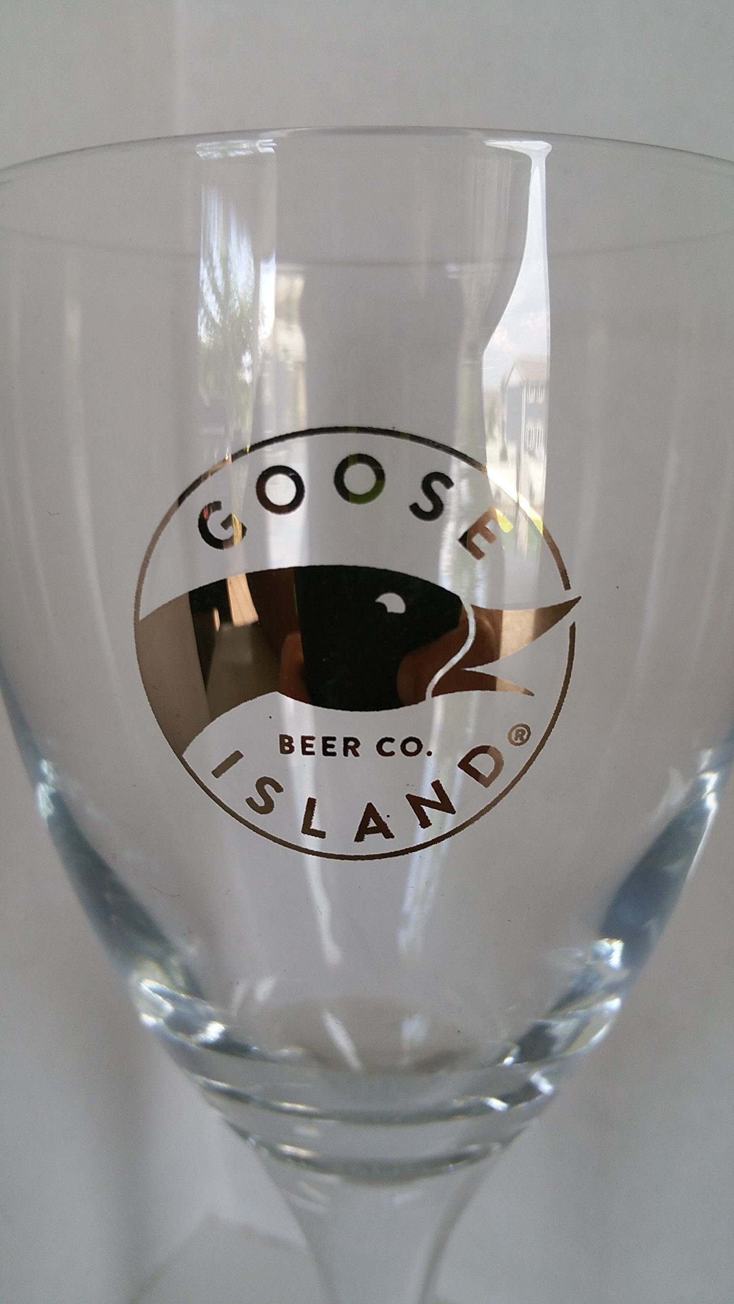 Goose Island Brewery Platinum Goose Signature Chalice Glass - New 2017 Edition