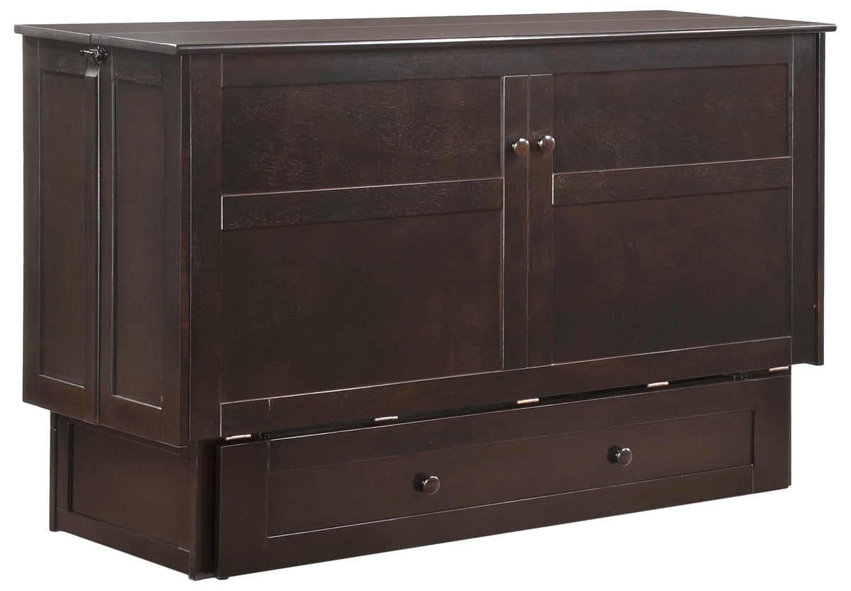 Night & Day Furniture Mur-Clv Ch And Mnd-Gmf-Tri-Qen Murphy Cabinet Bed With Mattress, Queen, Chocolate