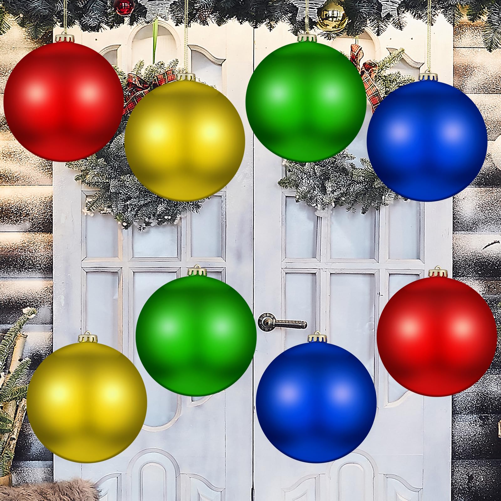 Jenaai 6 Inch Large Christmas Ball Ornaments Giant Jumbo Shiny Christmas Ornament Extra Large Balls with String and Cap for Lawn