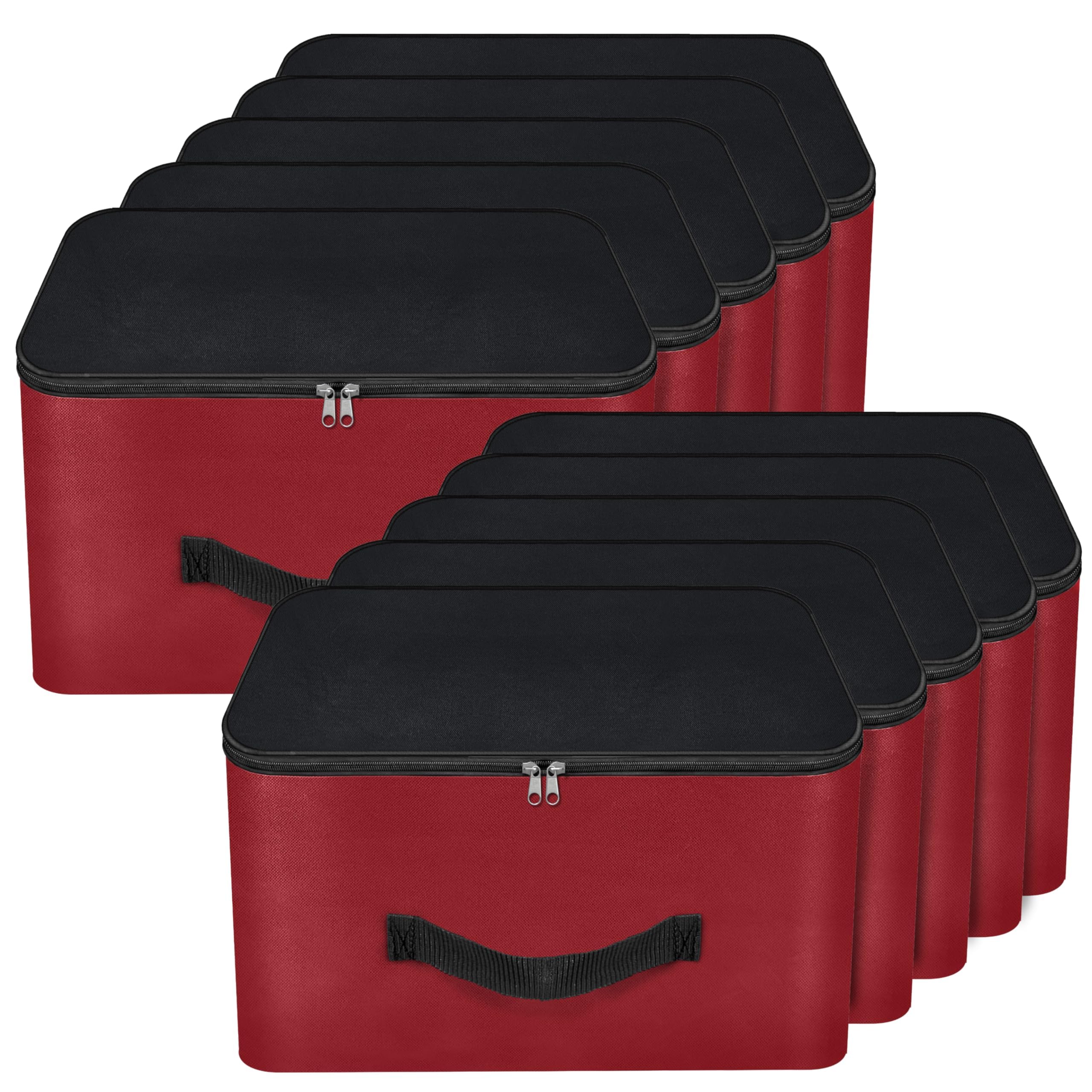 Storite 10 Pack Nylon Underbed Moisture Proof Wardrobe Organizer Storage Bag For Clothes With Zipper Closure And Handle Square -