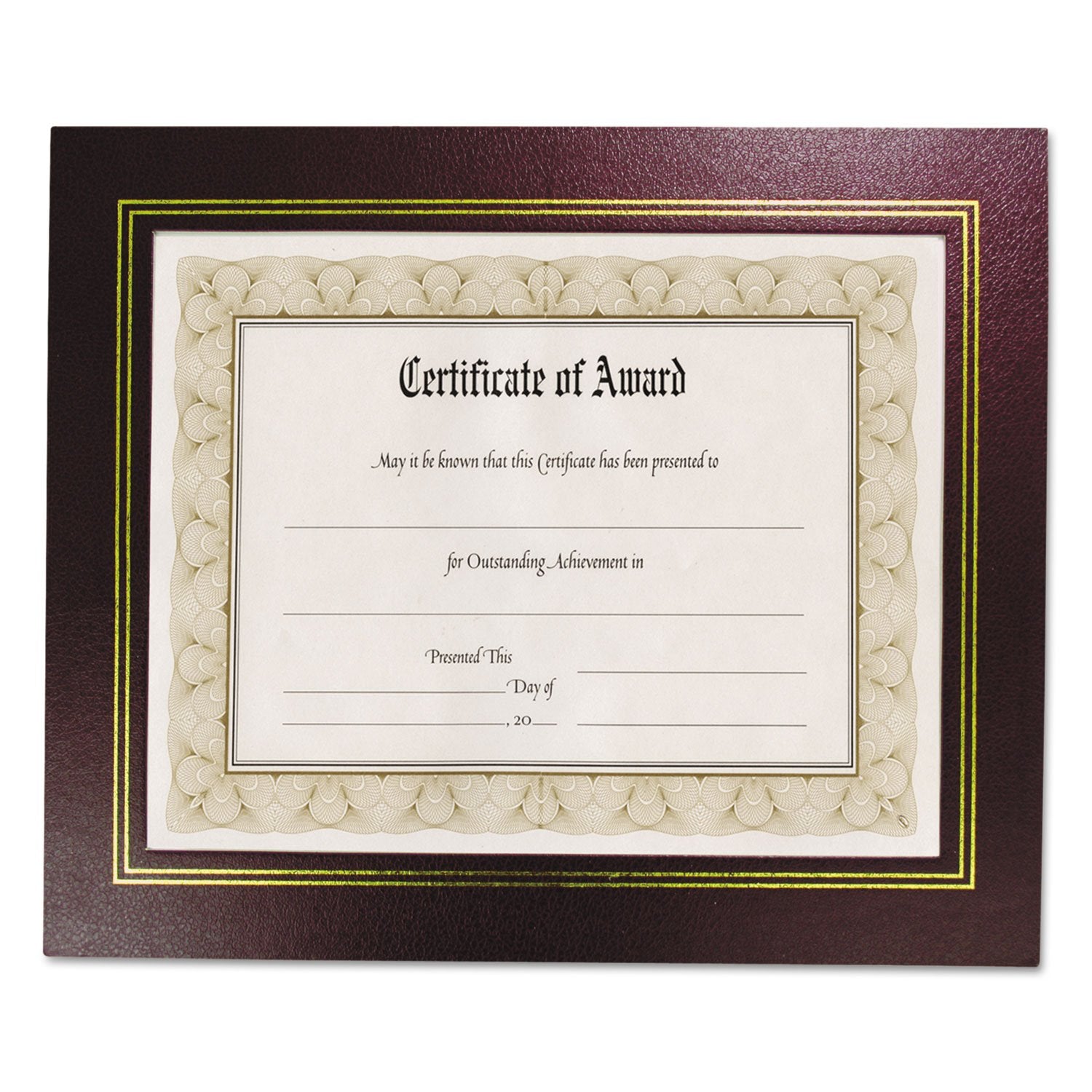 8.5 x 11 Leather Grain Certificate Frame Two Pack, Burgundy