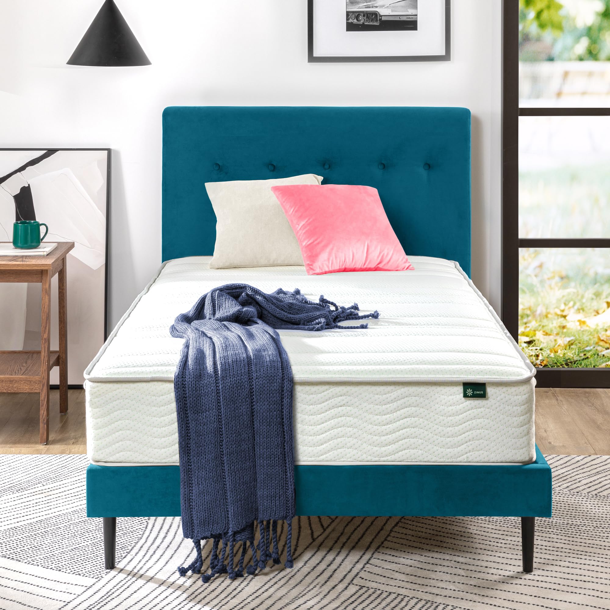 Zinus 10 Inch Foam and Spring Mattress, Twin, CertiPUR-US Certified Foams, Mattress in A Box, White