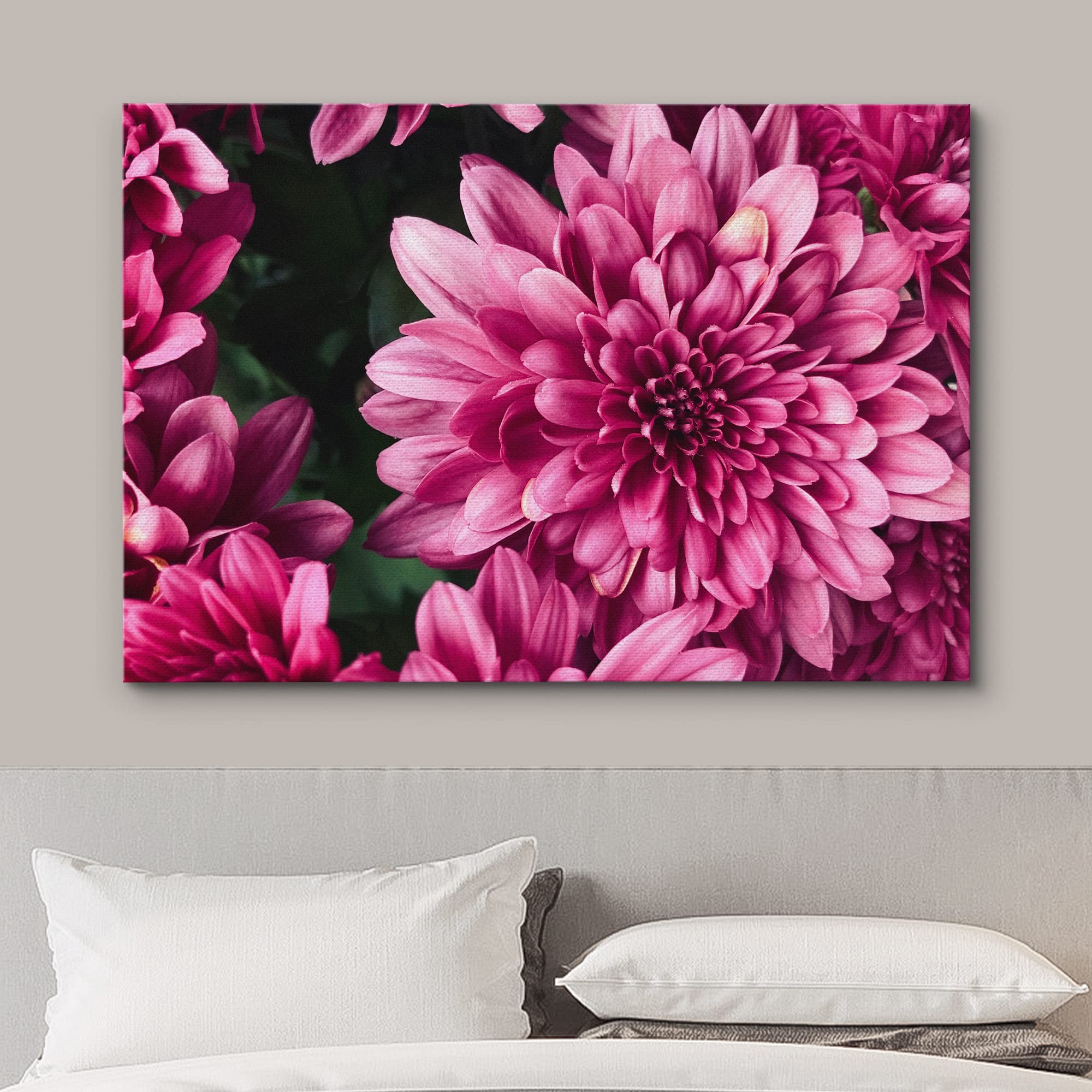 Wall26 Canvas Print Wall Art Close Up Neon Hot Pink Gerbera Flower Nature Floral Photography Realism Botanical Wilderness Zen Ru