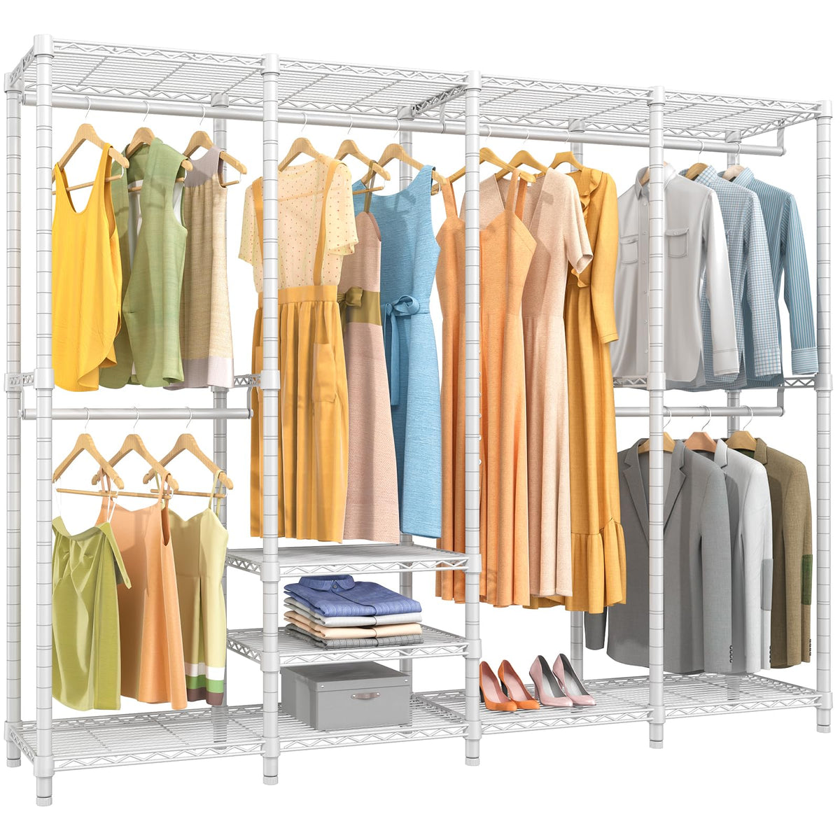 Vipek V40 Wire Garment Rack Heavy Duty Clothes Rack For Hanging Clothes, Multi-Functional Bedroom Clothing Rack Freestanding Clo