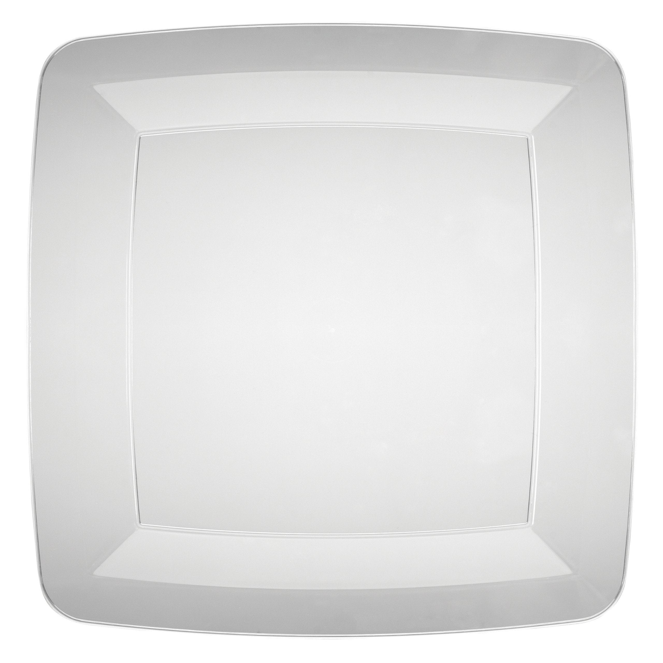 Creative Converting 8 Count Plastic Square Dinner Plates, Clear