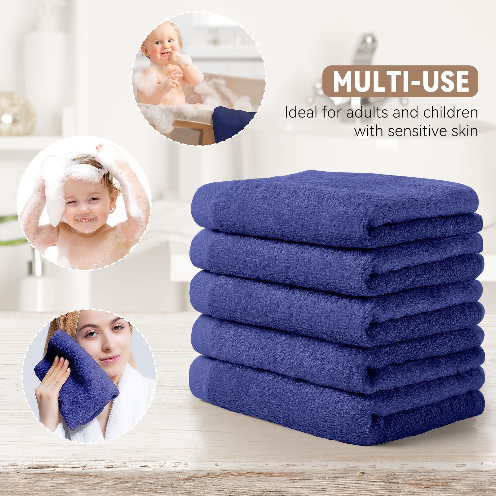 Yoofoss Luxury Washcloths Towel Set 10 Pack Baby Wash Cloth For Bathroom-Hotel-Spa-Kitchen Multi-Purpose Fingertip Towels & Face