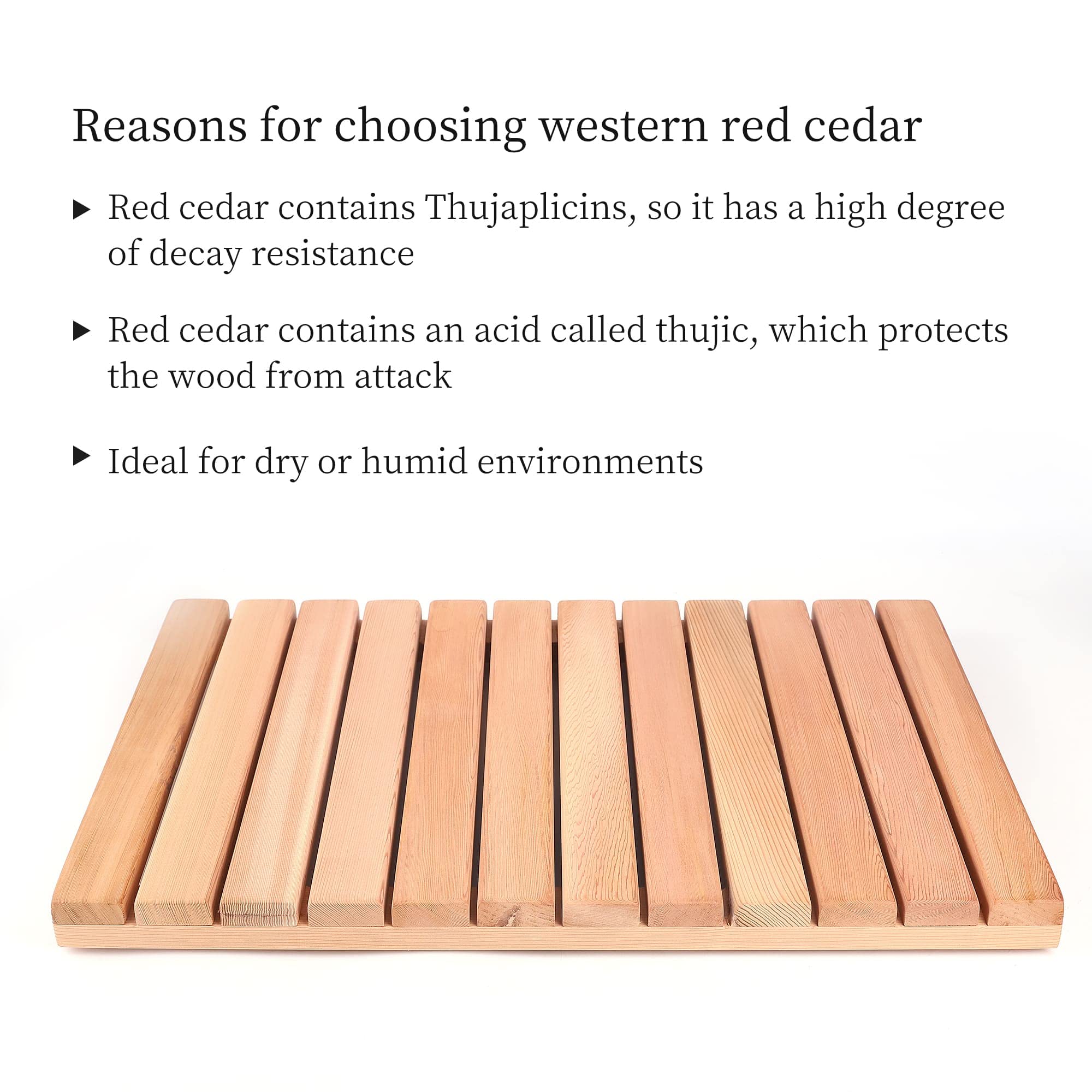Bingaai Cedar Wood Shower Mat, Cedar Wooden Bath Mats, Wood Bath Mat 23.6    15.7 In, Shower Stall Mat Non-Slip For Bathroom Bat