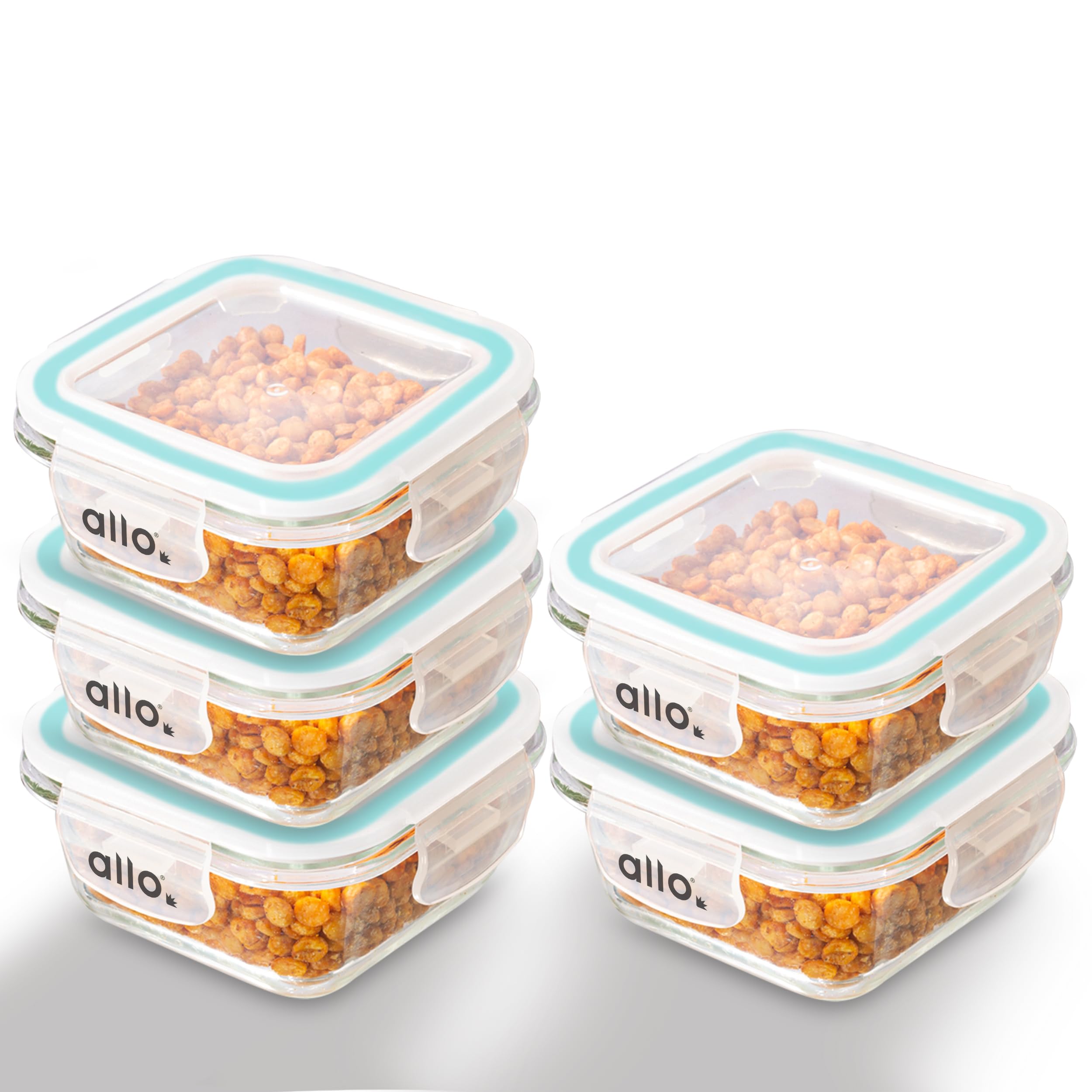 Allo Food Safe Borosilicate Glass Containers With Lids,450C Oven Microwave Safe Containers,High Borosilicate Meal Prep Borosilic