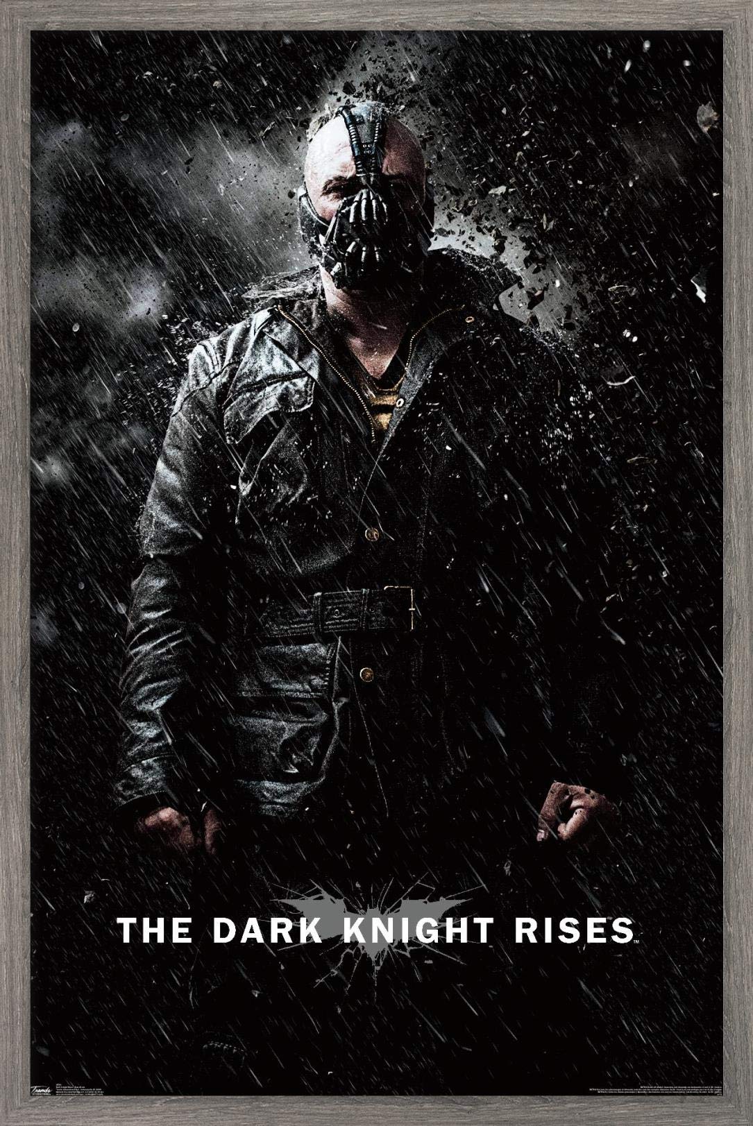 Trends International Dc Comics Movie - The Dark Knight Rises - Bane Rain Wall Poster, 14.725'' X 22.375'', Barnwood Framed Versi