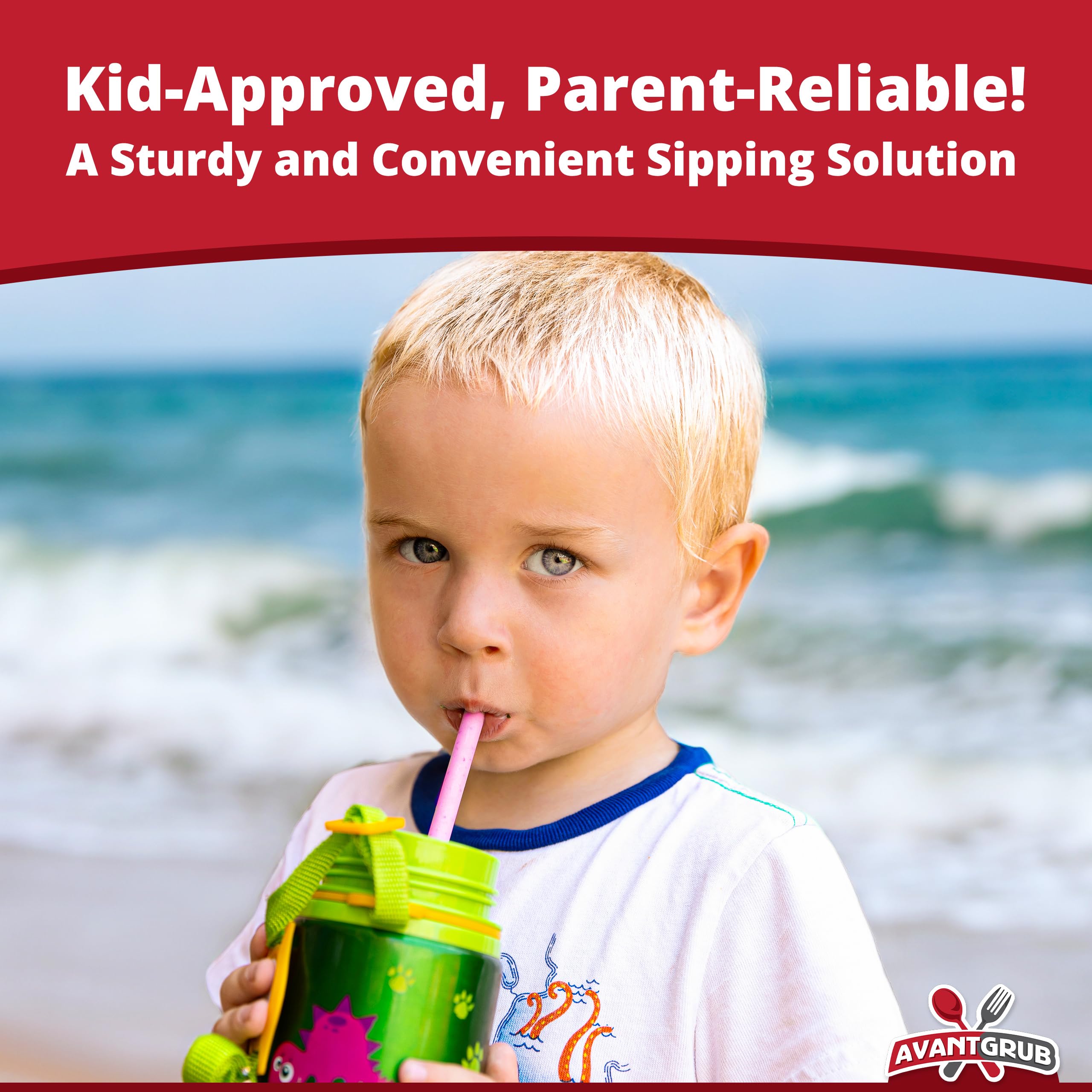 Avant Grubs BPA-Free Big  Premium Straws 300 Pack. Paper-Wrapped  Clear  Thick  & Jumbo Sized (Big at 10.25 in Tall  3 in Wide). Restaurant-Grade & USA-Made.