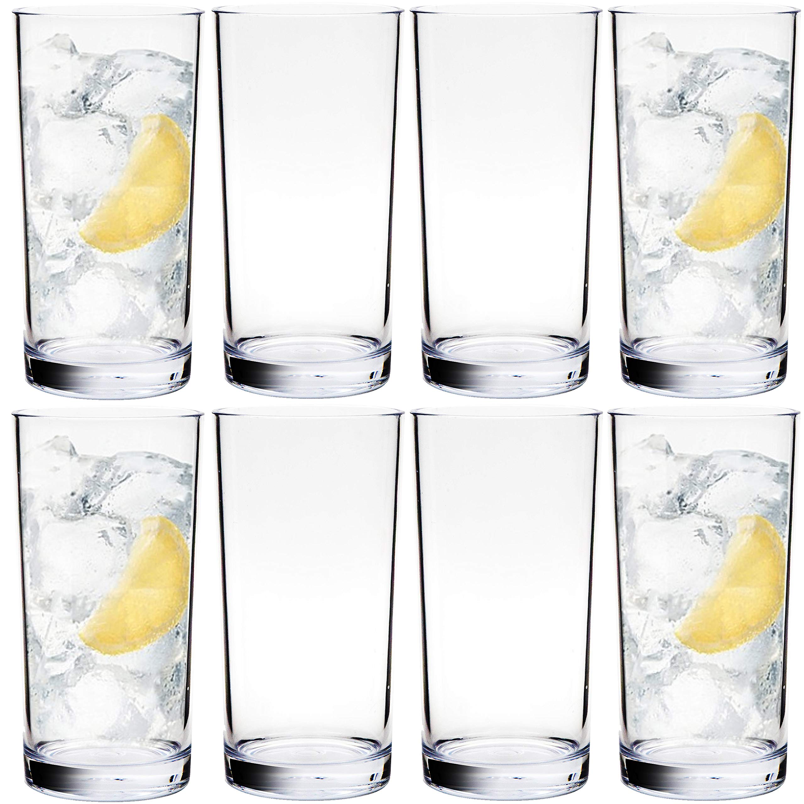 Youngever 8 Pack Plastic Water Tumbler, Plastic Glasses, Reusable Plastic Cups, Unbreakable Glasses, Reusable | No Bpa | Top-Rac