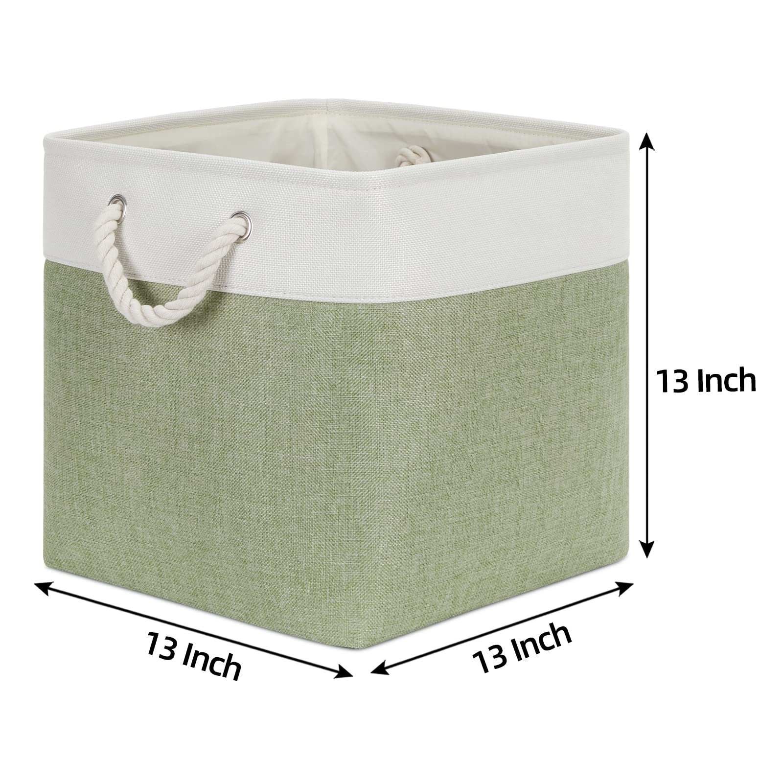 Bidtakay Cubby Storage Bins Set Of 3 Fabric Baskets For Shelves Closet Drawer Organizer Storage Cubes 13X13 Collapsible Organiza
