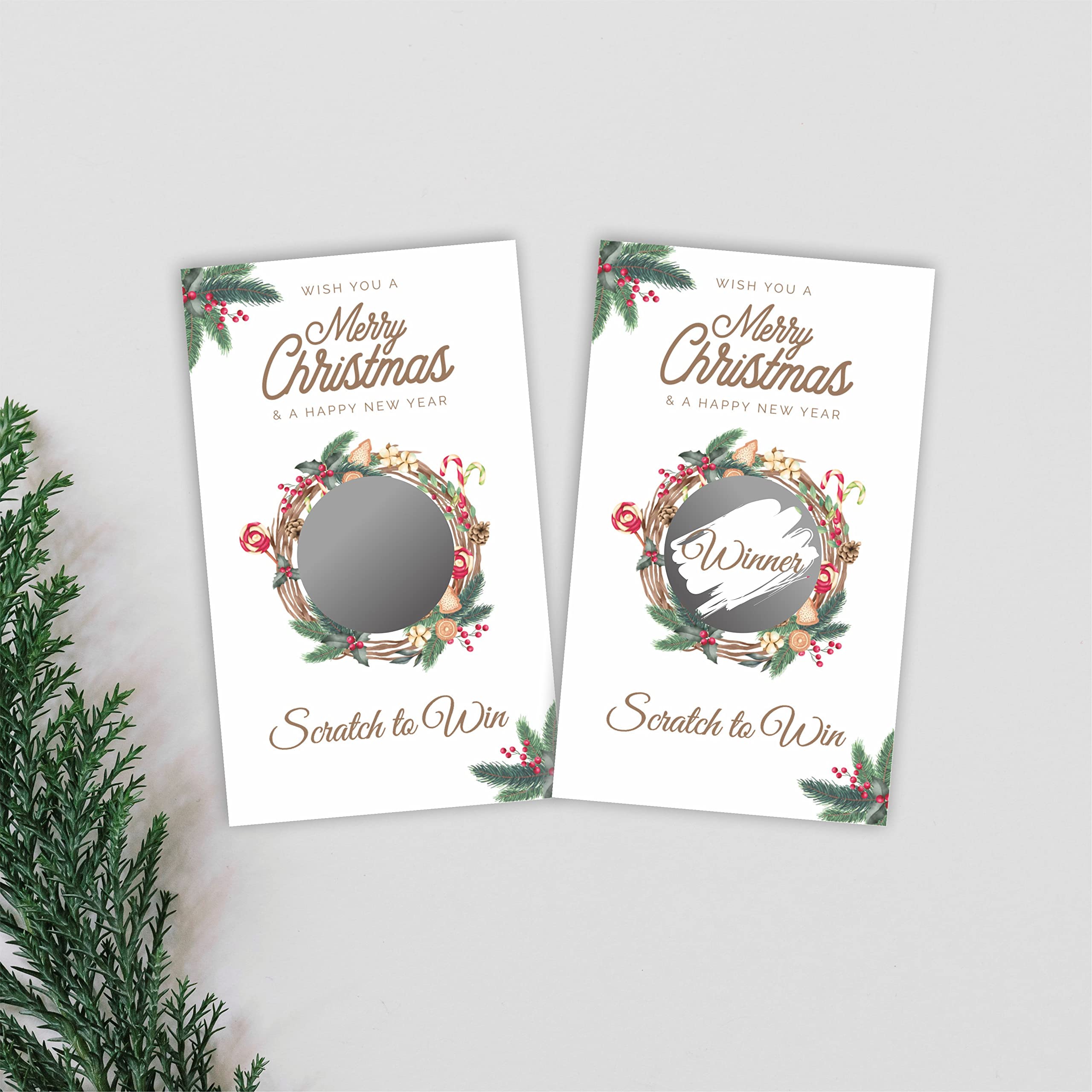 Christmas Scratch Off Game Cards, Christmas Party Game Cards, Festive Holiday Raffle Ticket For Prizes Adults Kids Groups, Chris