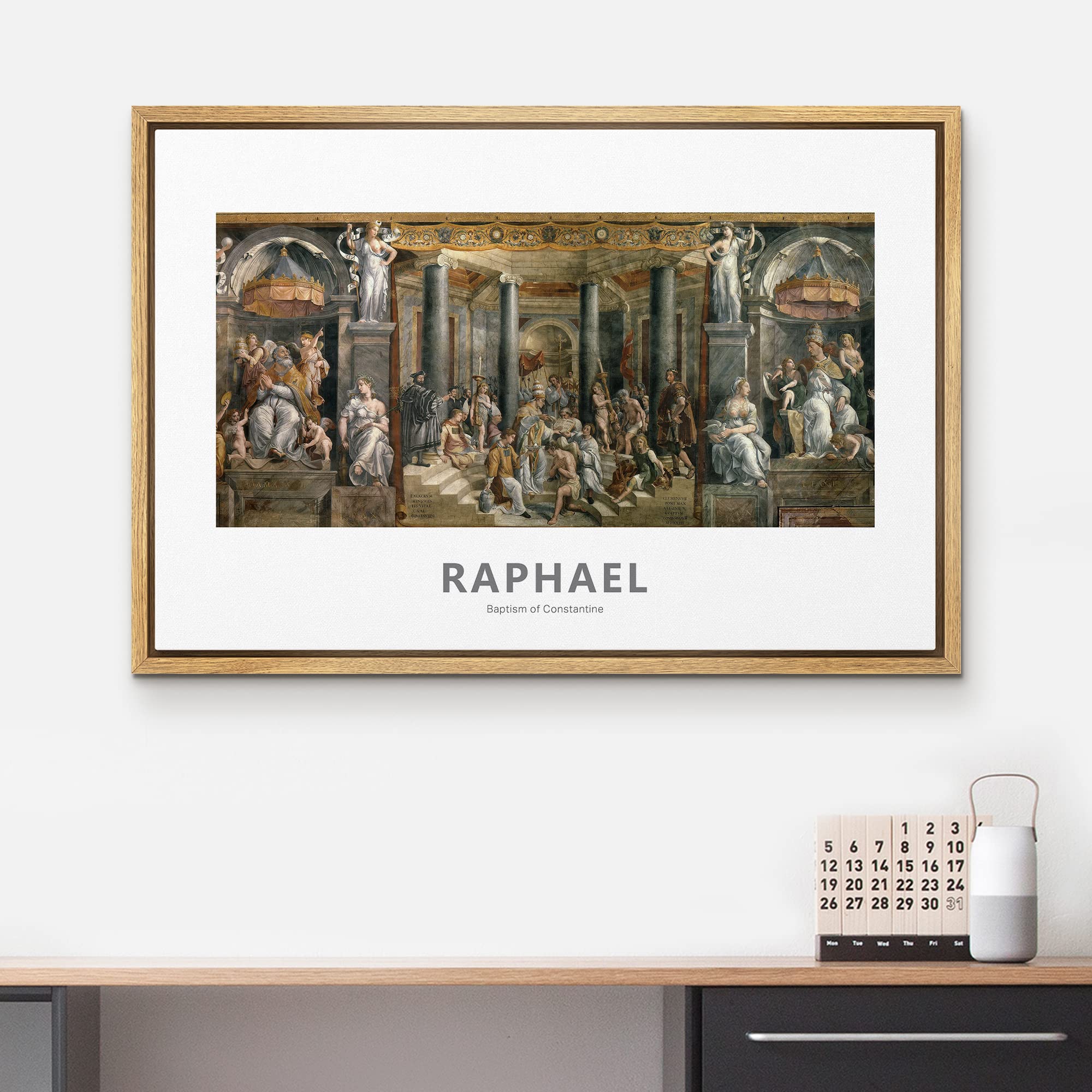 Wall26 Framed Canvas Print Wall Art Baptism Of Constantine By Raphael Historic Cultural Illustrations Fine Art Traditional Color