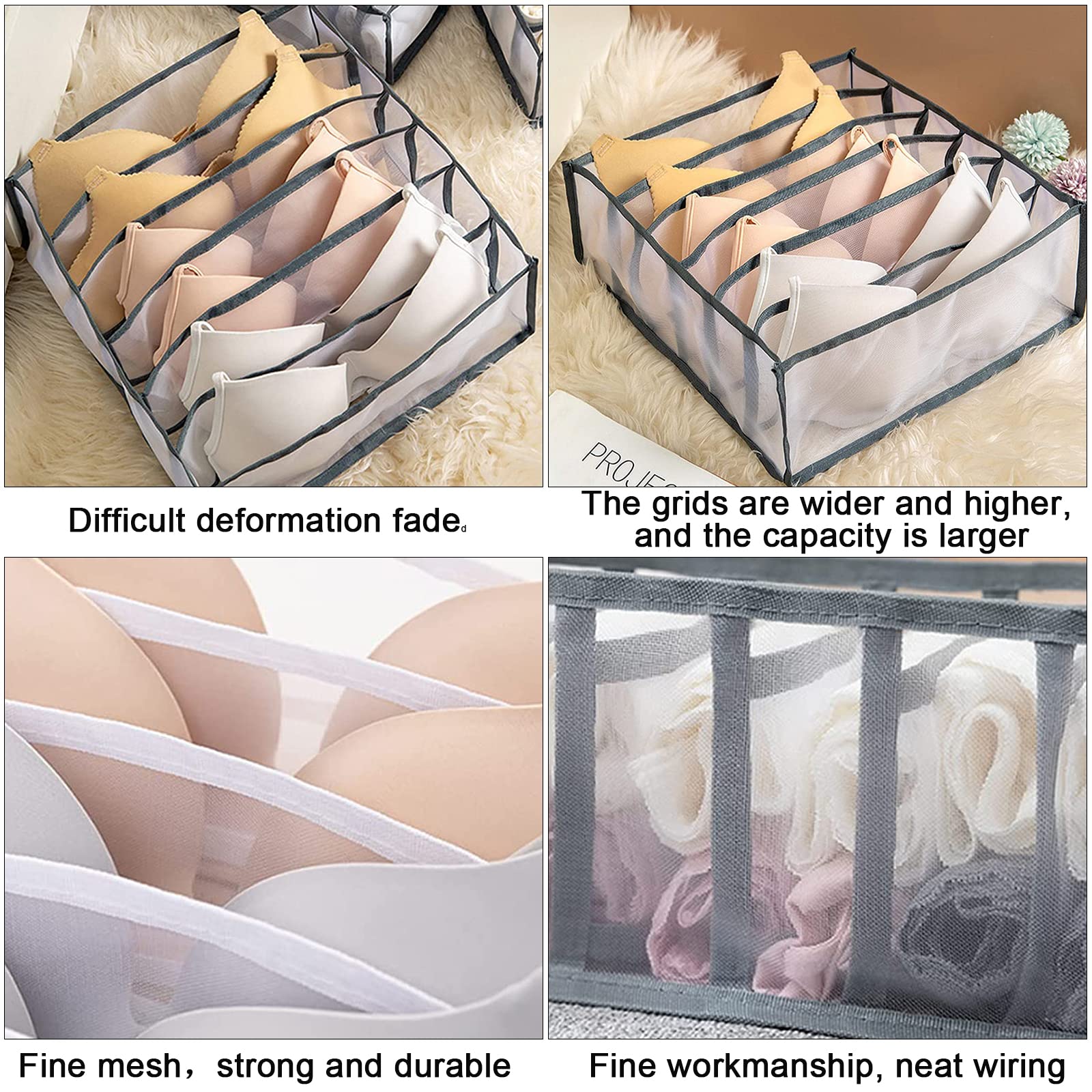 TIGARI Wardrobe Clothes Organizer, Underwear Organizer Bra Organizer, Baby Clothes Organizer, Underwear Drawer Organizer for Bed