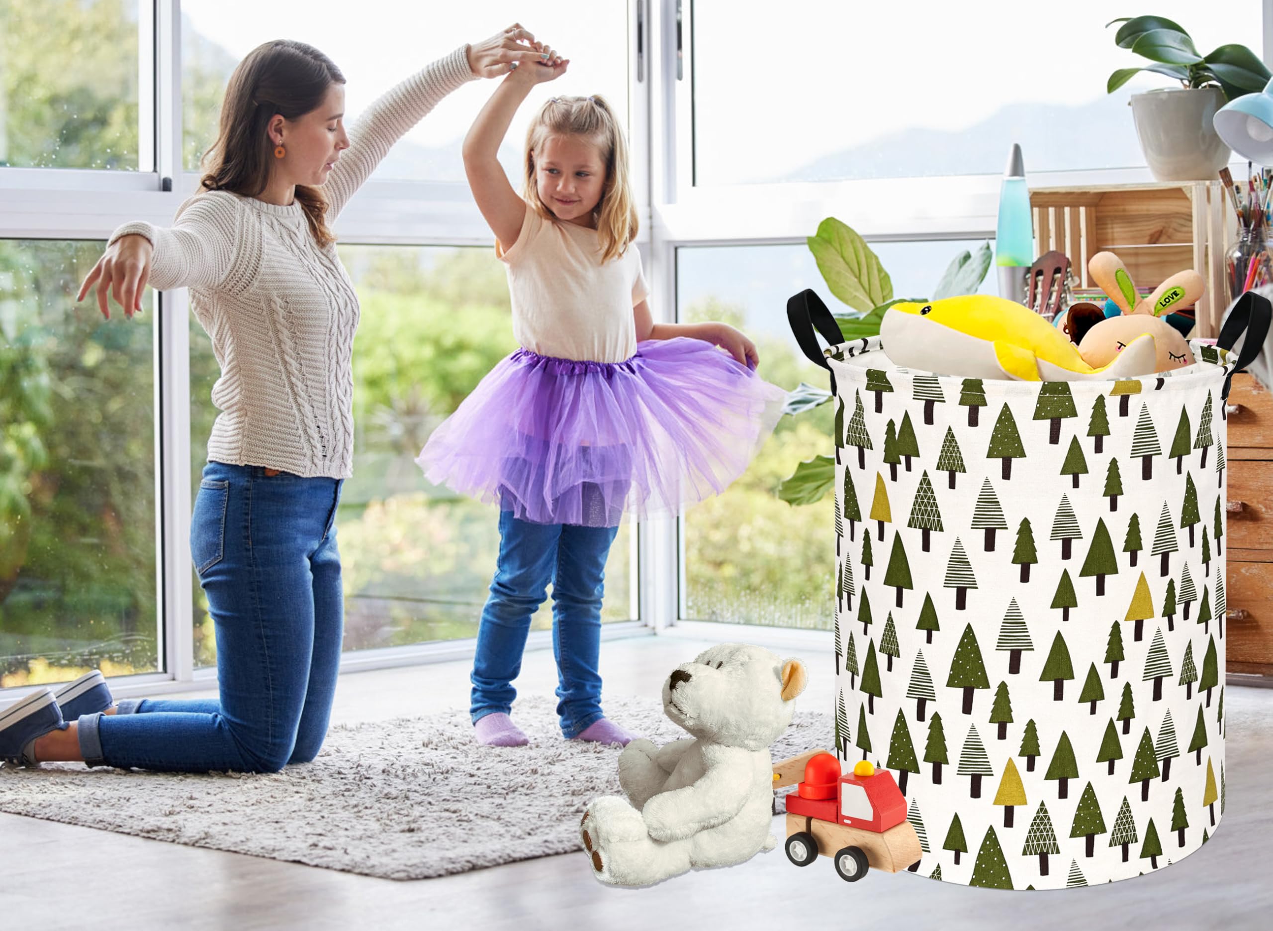 Baby Storage Basket Room Decor Laundry Basket Kids Hamper Collapsible Waterproof Organizer Bin Gift Baskets for Home/Dorm/Kitche