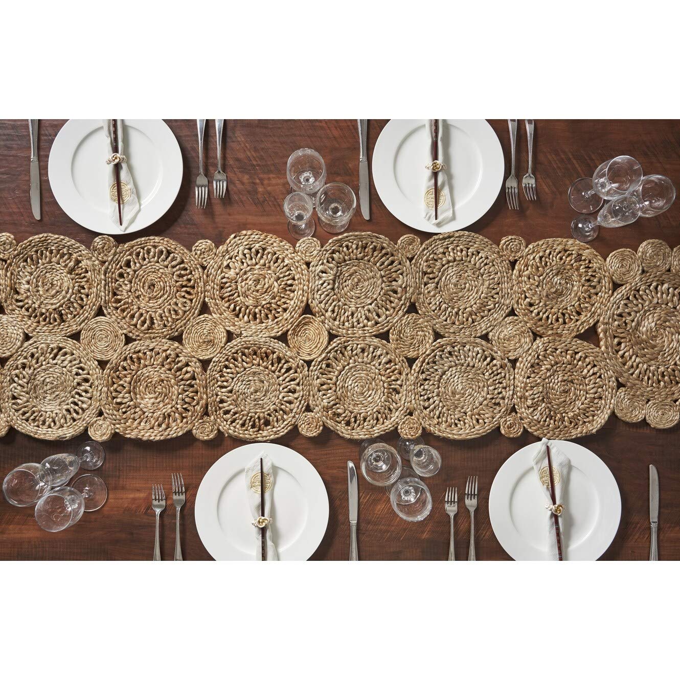 Ox Bay Jute Woven Table Runner, Natural, 14 x 68