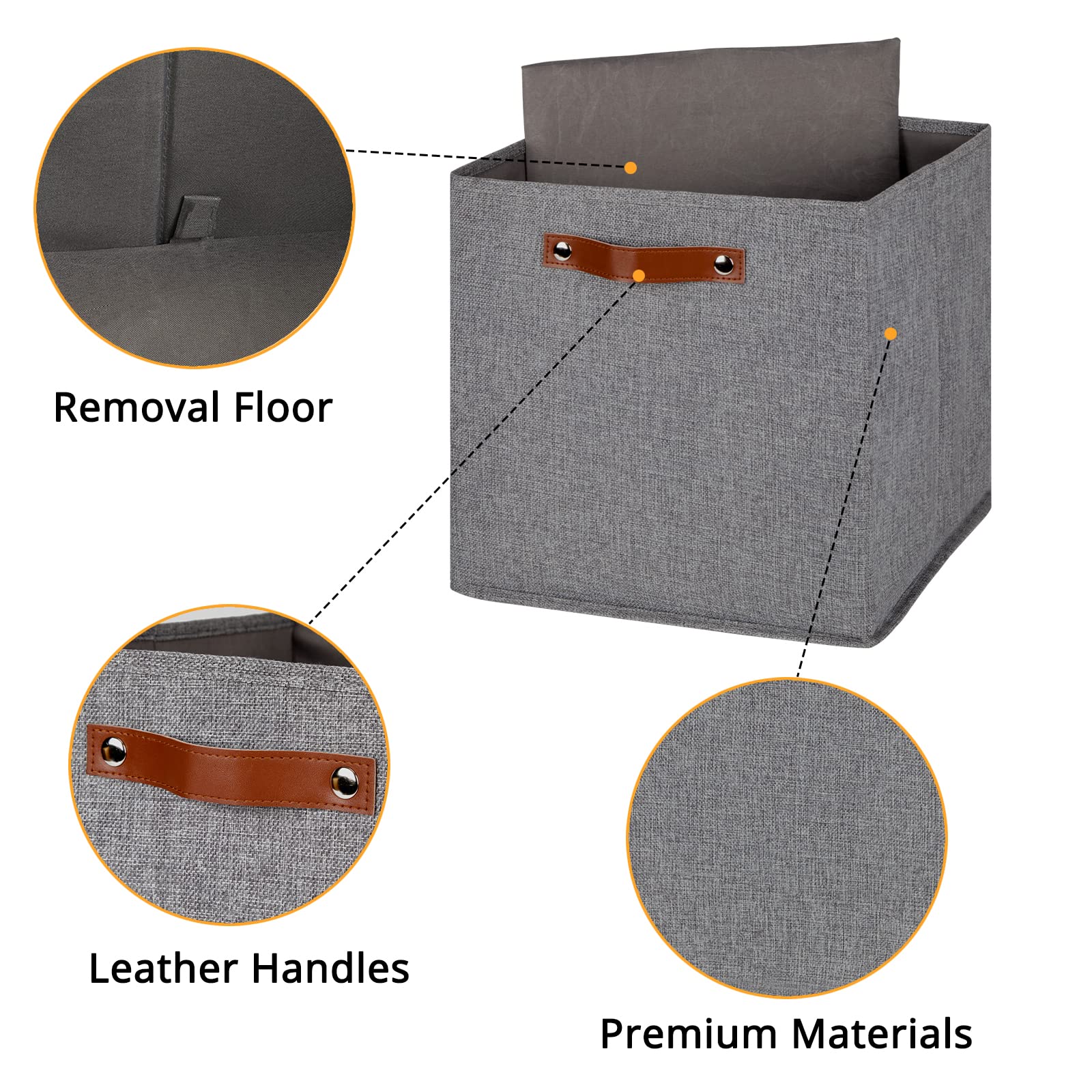 Dullemelo Fabric Storage Cubes,13 Inch Cube Stroage Bins For Empty Gift Basket,Toys Nursery Clothes Storage Linen Closet Organiz