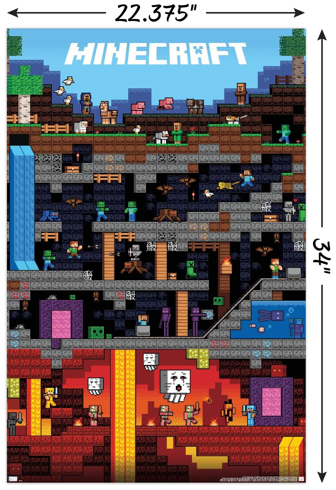 Trends International Minecraft - Worldly Wall Poster, 22.375'' X 34'', Unframed Version