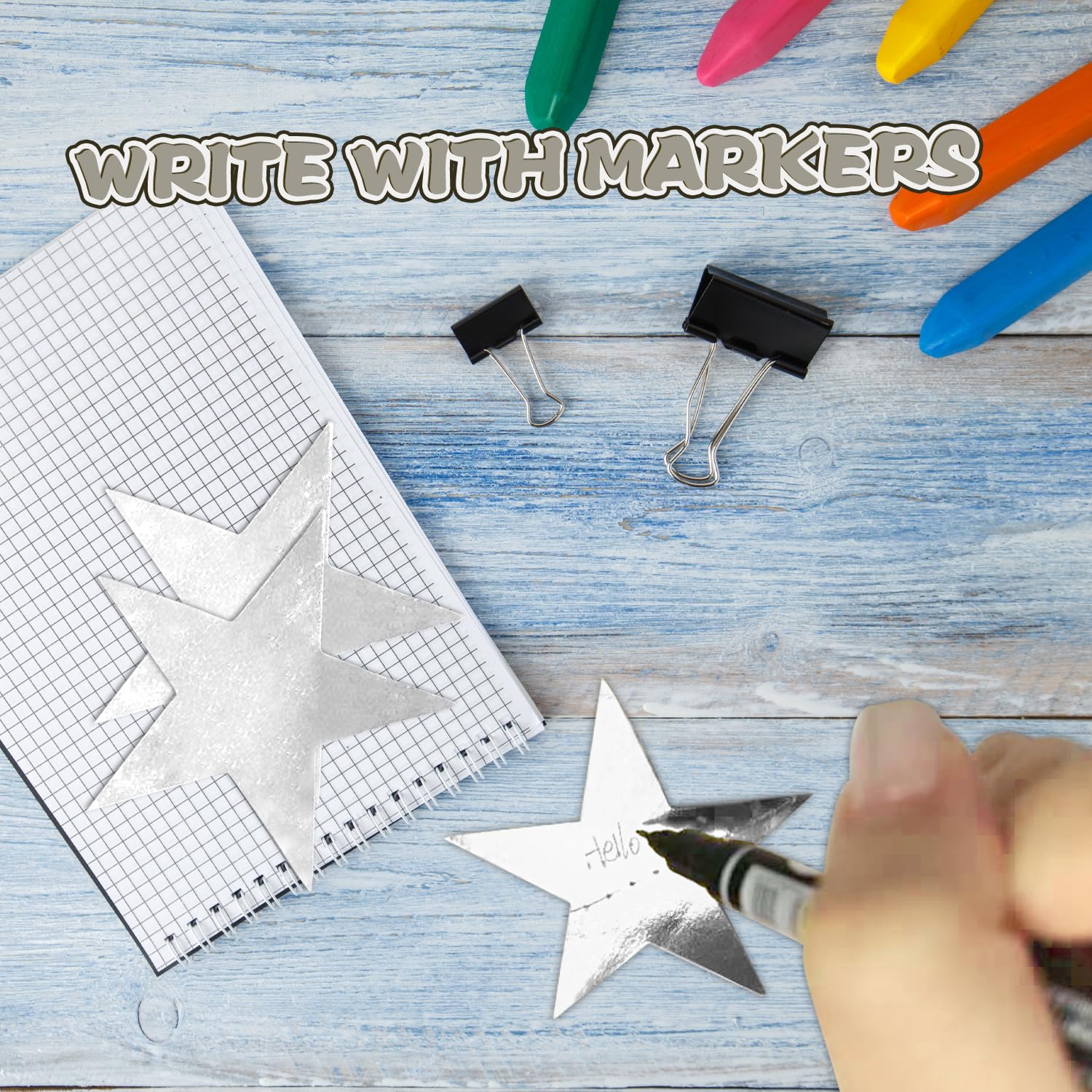 Yuqilin 158 Feet 12 Pcs Glitter Silver Star Garland Banner Decoration Reflective Sparkle Little Star Paper Hanging Decor Double