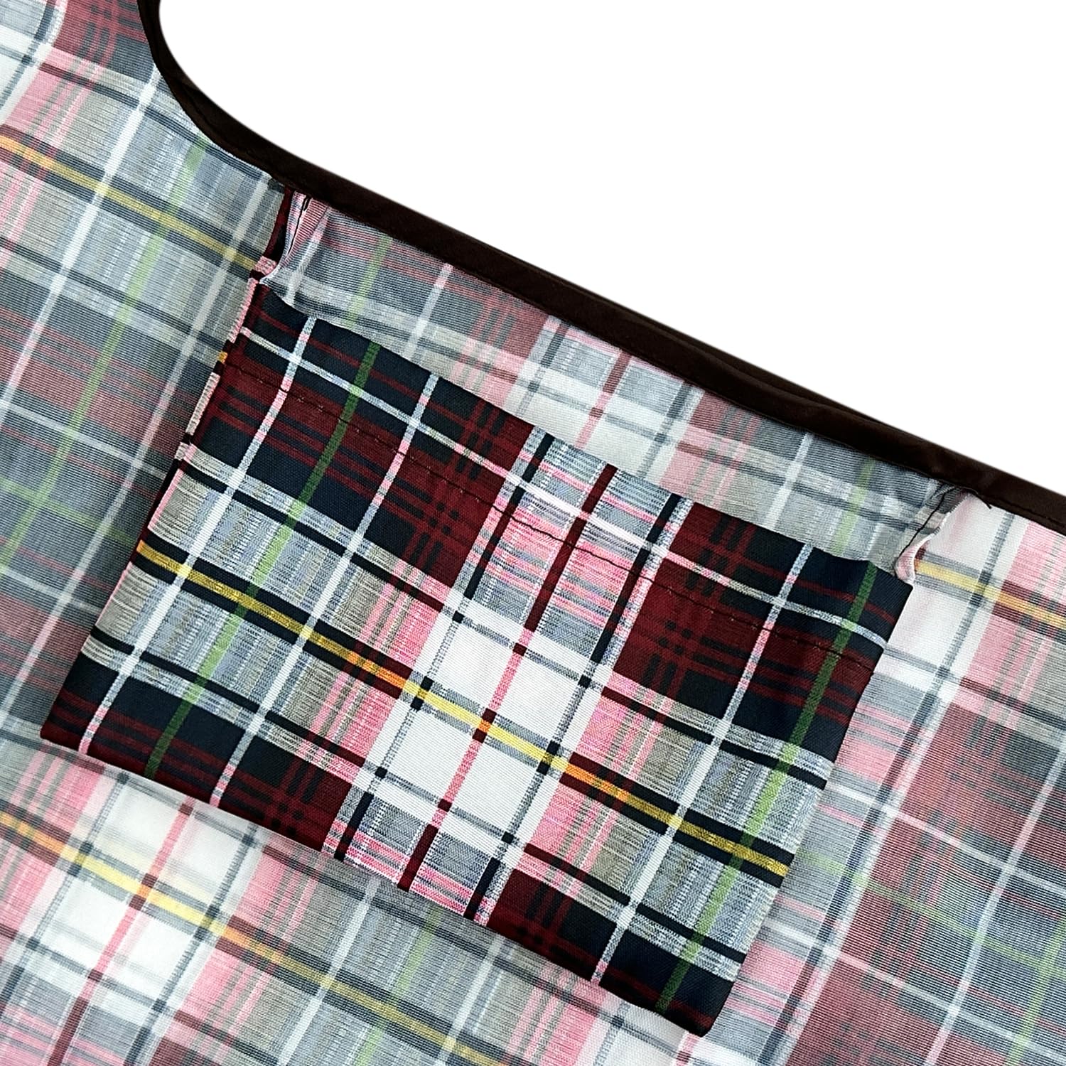 Allydrew Large & Small Foldable Tote Nylon Reusable Grocery Bags, Set Of 2, Red Plaid