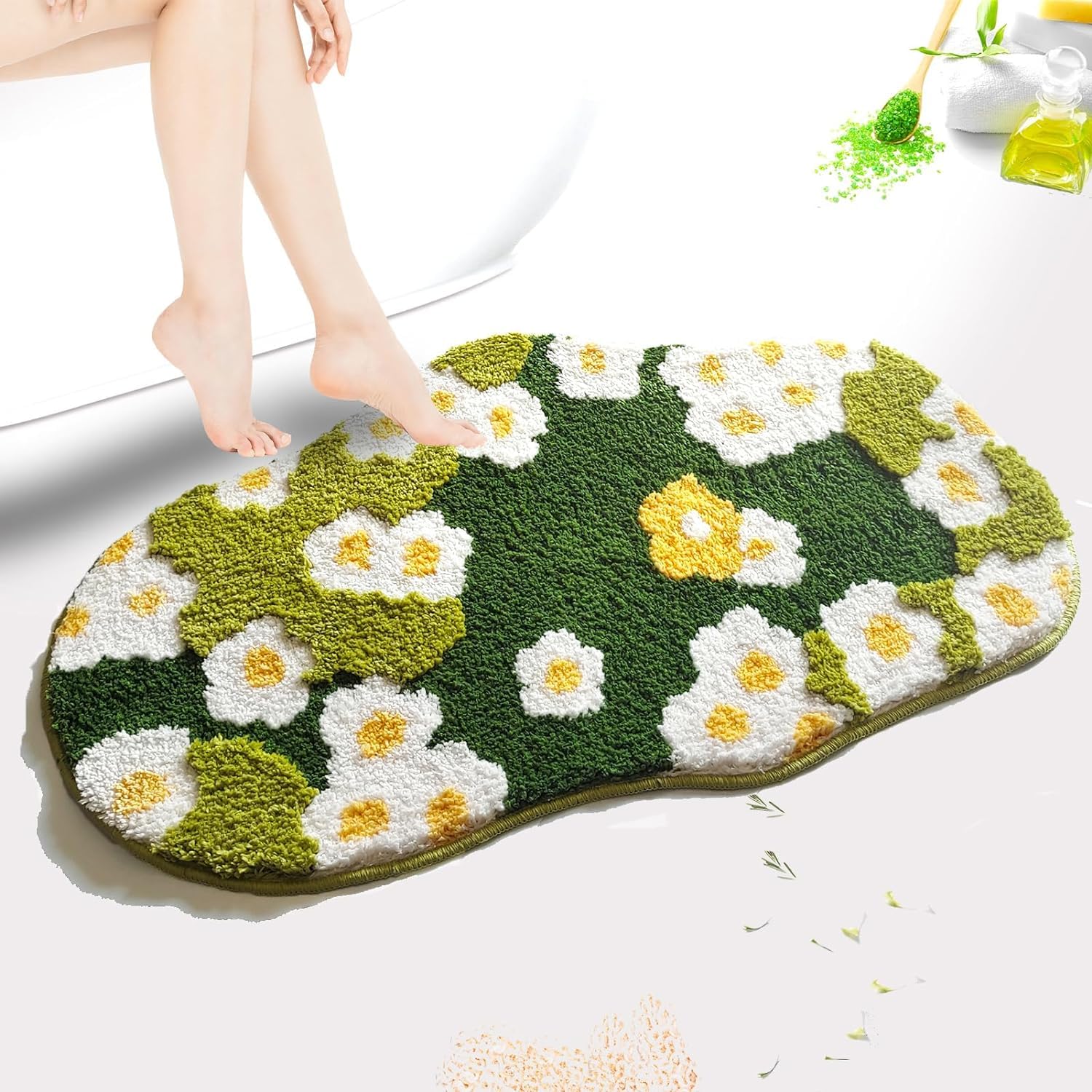 Roseate Magnolia Super Soft Anti-Skid (40X60 Cm) Super Absorbent Mats Microfiber 2000 Gsm Mat For Bathroom/Kitchen/Door Mats For