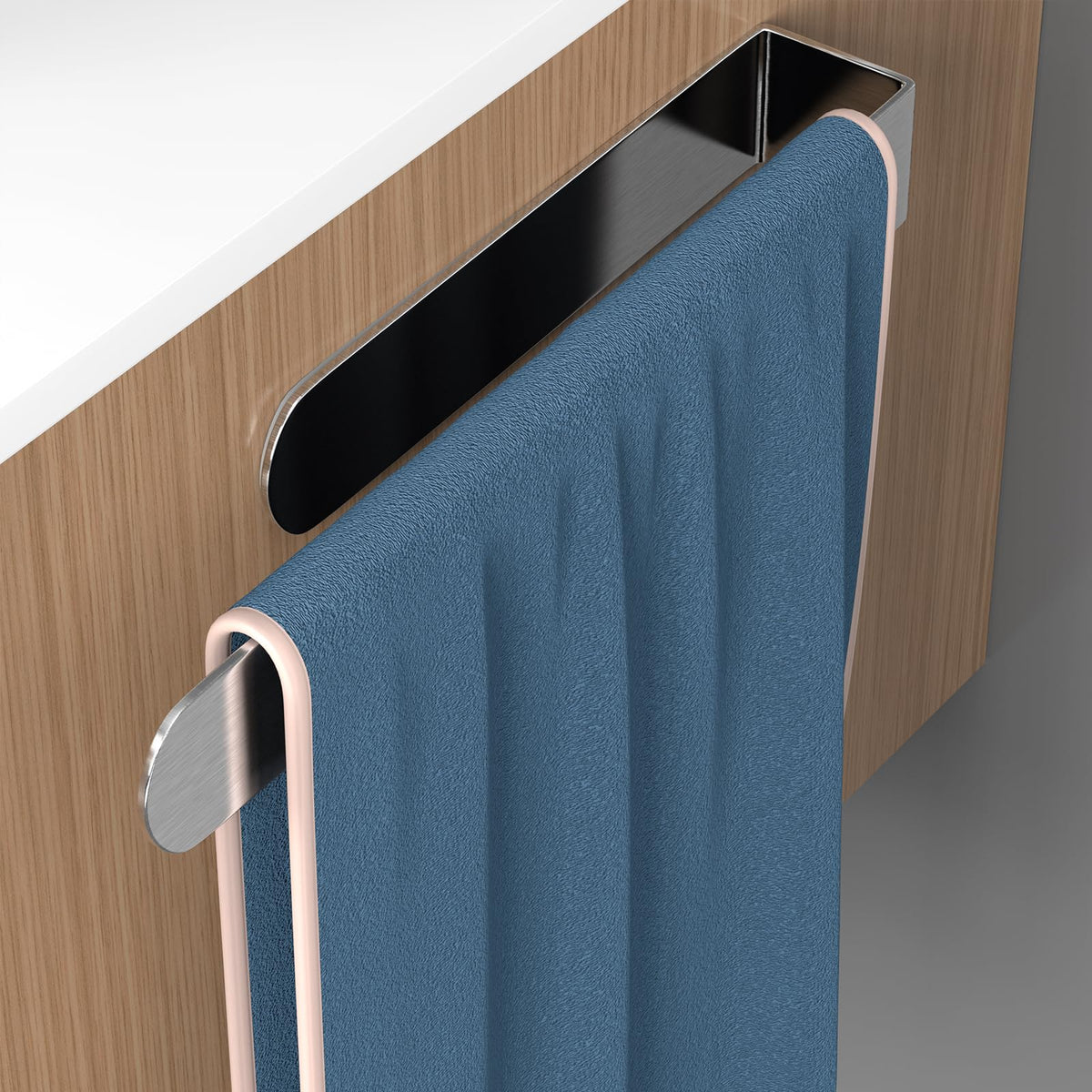 Hufeeoh Hand Towel Holder, Self Adhesive Towel Bar Towel Holder For Kitchen Cabinet, Sus 304 Stainless Steel Bath Towel Holder S