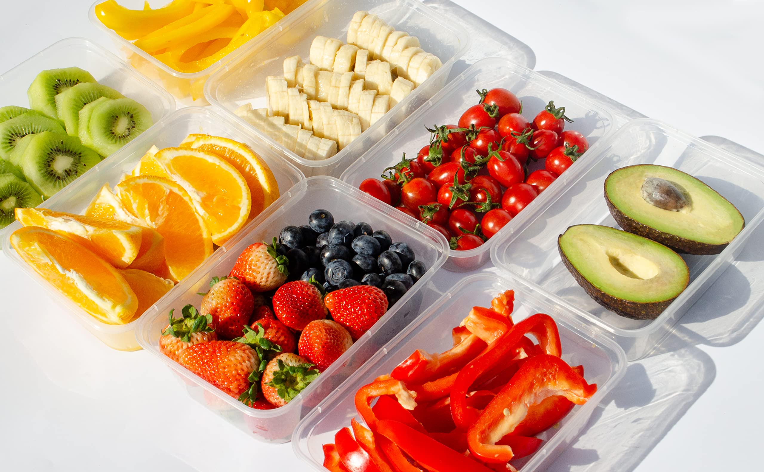 ganfaner [50pk 16 oz/500ml clear disposable food container  plastic food Storage Box with lid  organizer meal prepare for Keto Diet Salad Lunch Snack