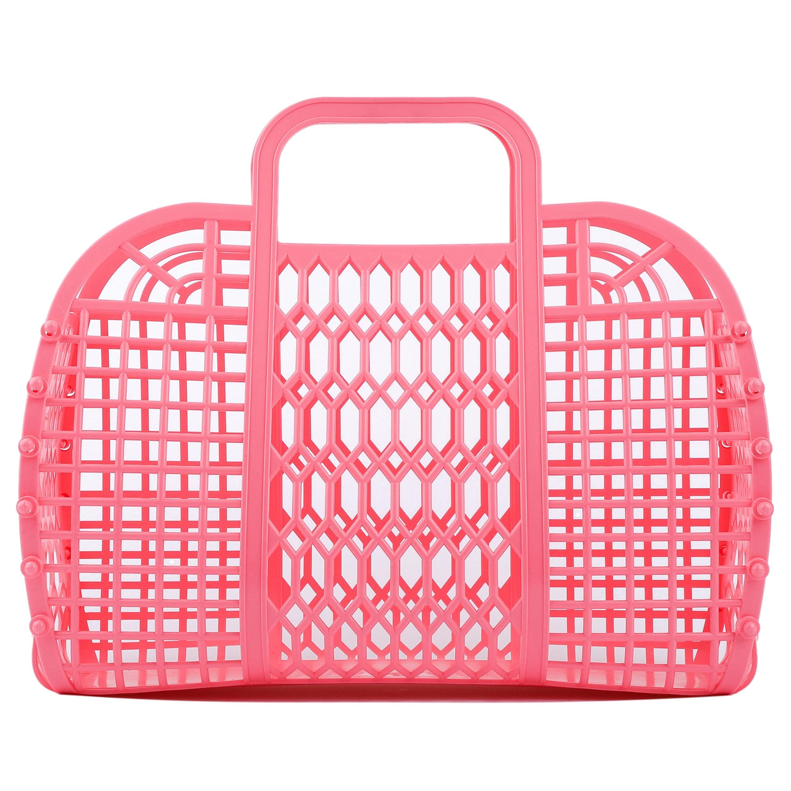 Babana Jelly Bags - (Set) Small And Large Mother Daughter Jelly Totes | Reusable Gift Basket, Beach Bags - (Small, Large) - Rose