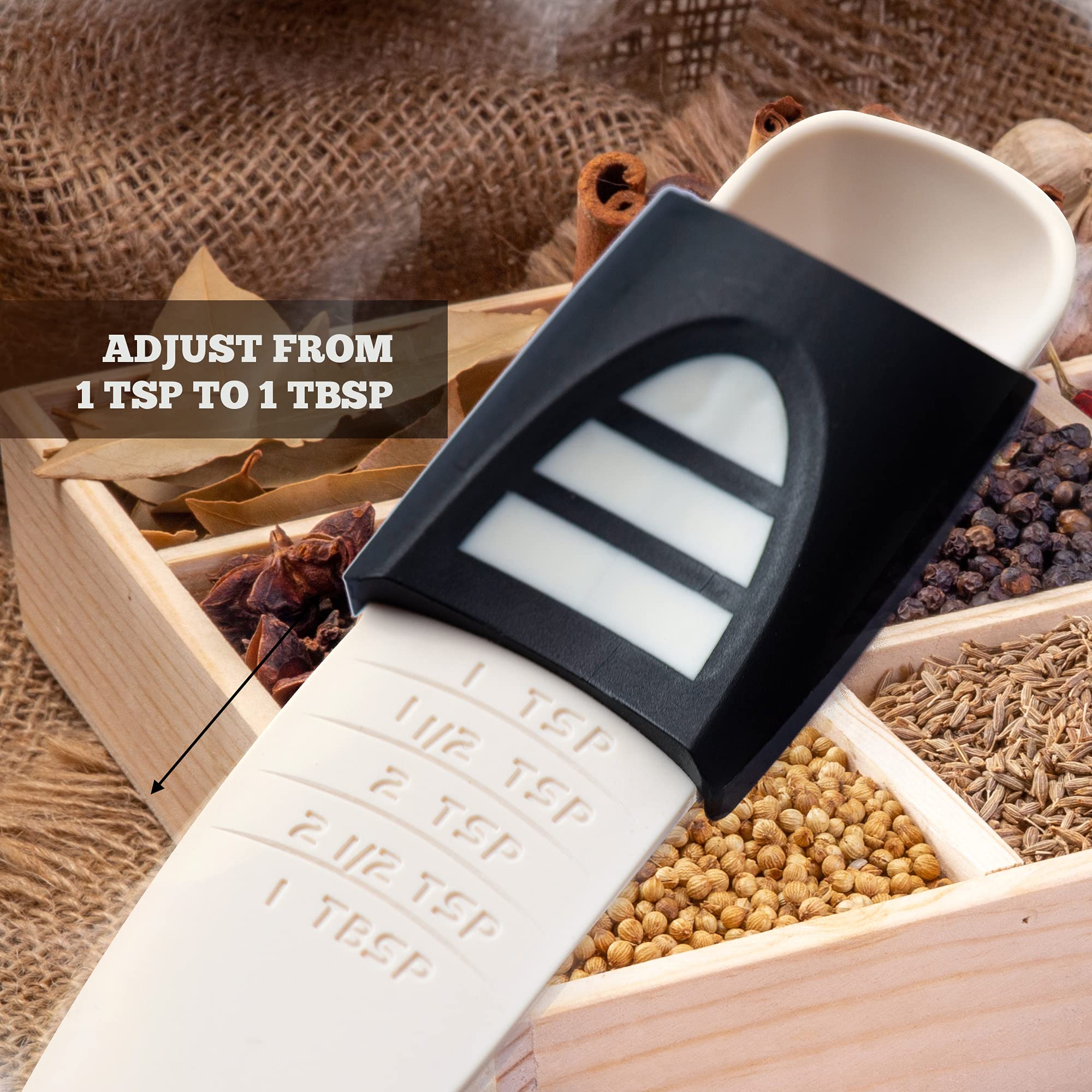 Performore Adjustable Measuring Spoon With Double End Adjustable Scale, 9 Stalls All In One Measuring Spoon, Wide Range Of Measu