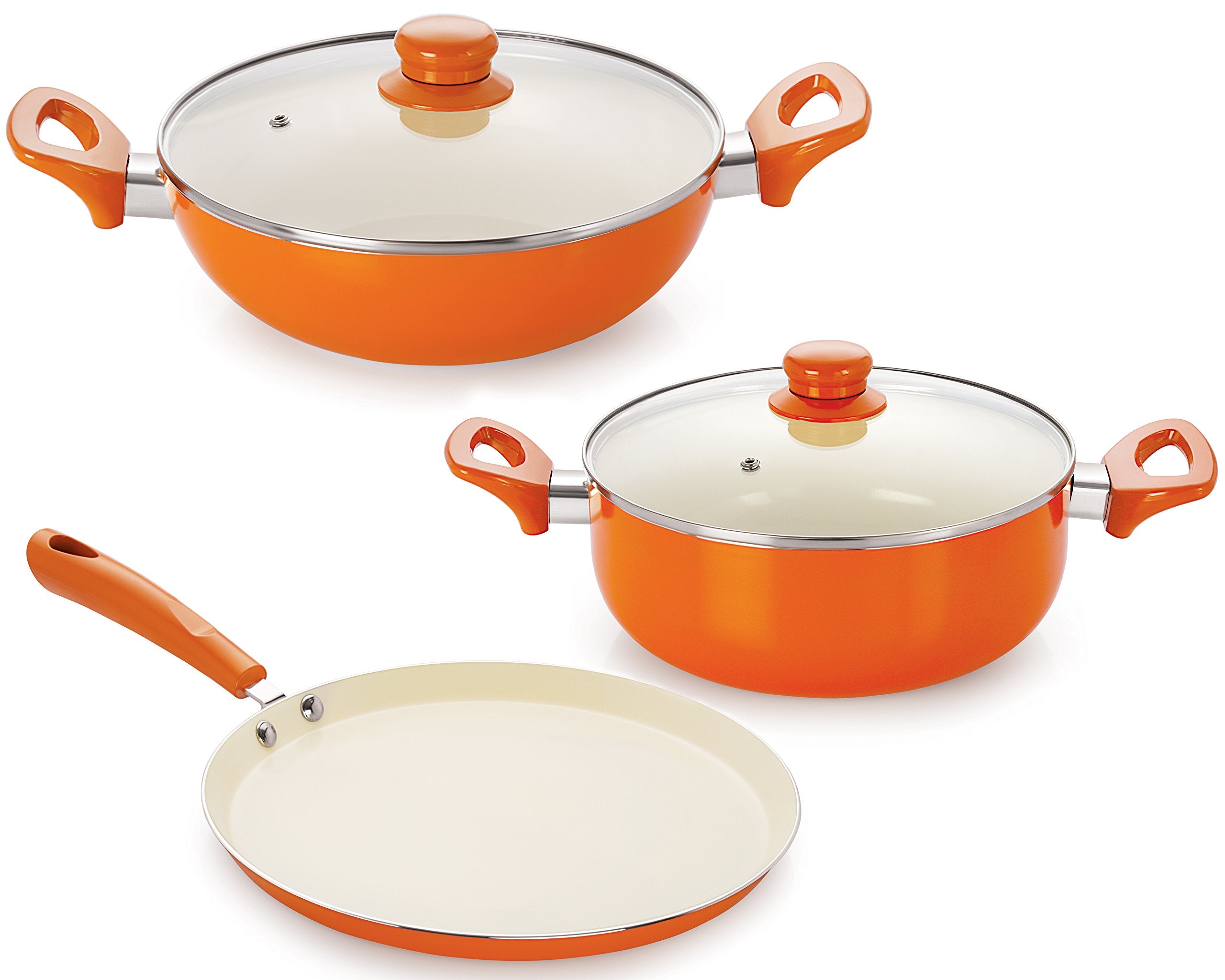 Nirlon Ceramic NonStick Kitchen Cooking Combo Gift Set