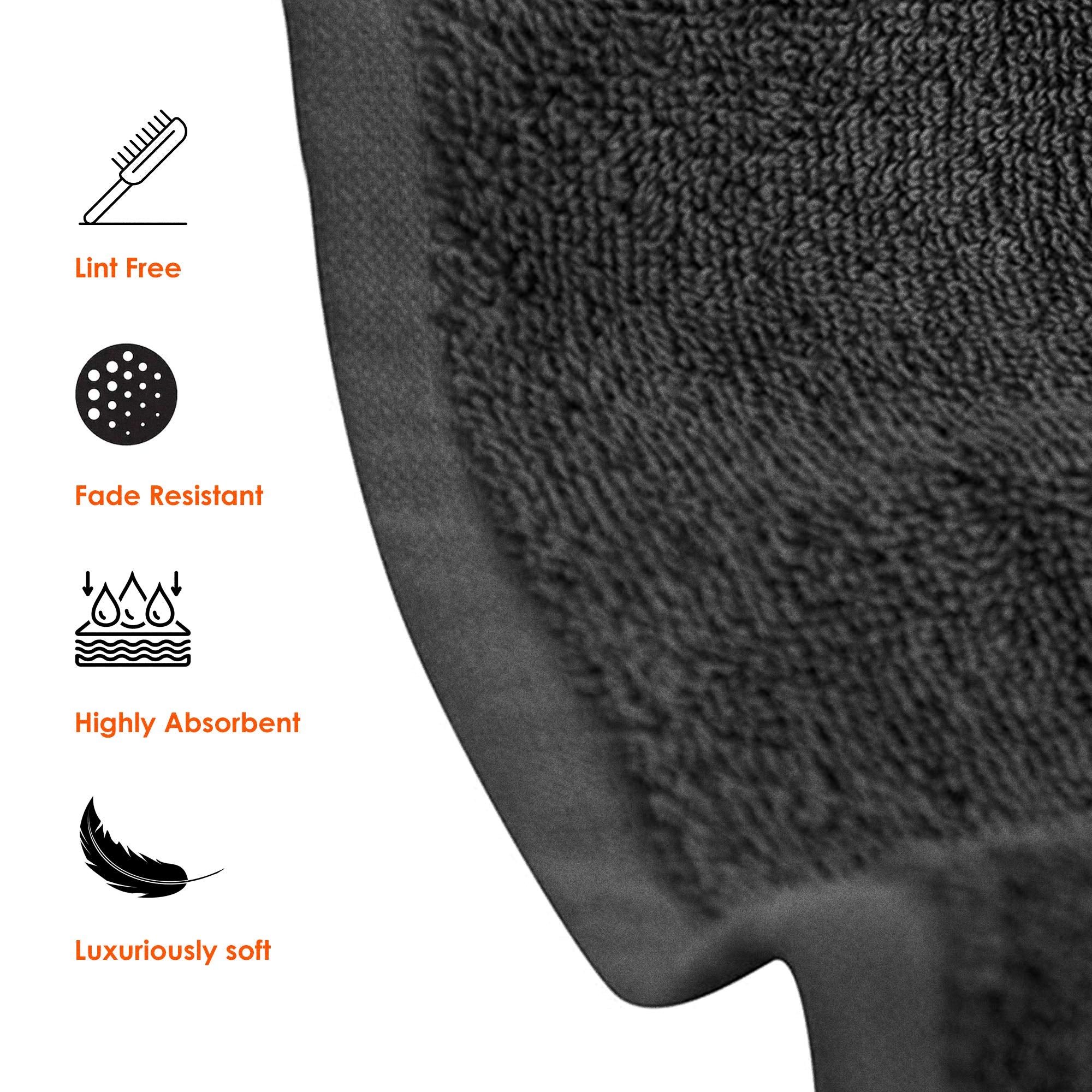 Quba Linen 100% Cotton - Wash Cloth Set - Pack Of 24, Flannel Face Cloths, Highly Absorbent And Soft Feel Fingertip Towels (Gray