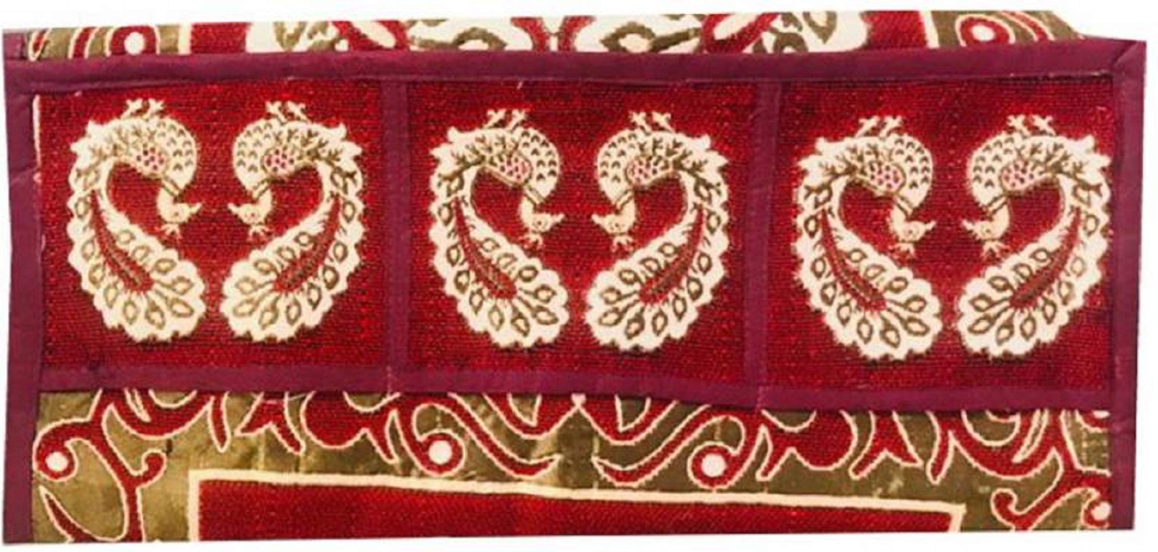 Kuber Industries Cloth 3 Pieces Fridge Mat, 1 Piece Handle Cover And 1 Pieces Fridge Top Cover (Red)-Ctktc2786