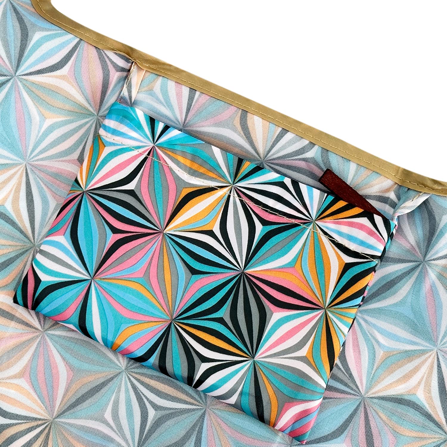 Allydrew Large & Small Foldable Tote Nylon Reusable Grocery Bags, Set Of 2, Star Pattern