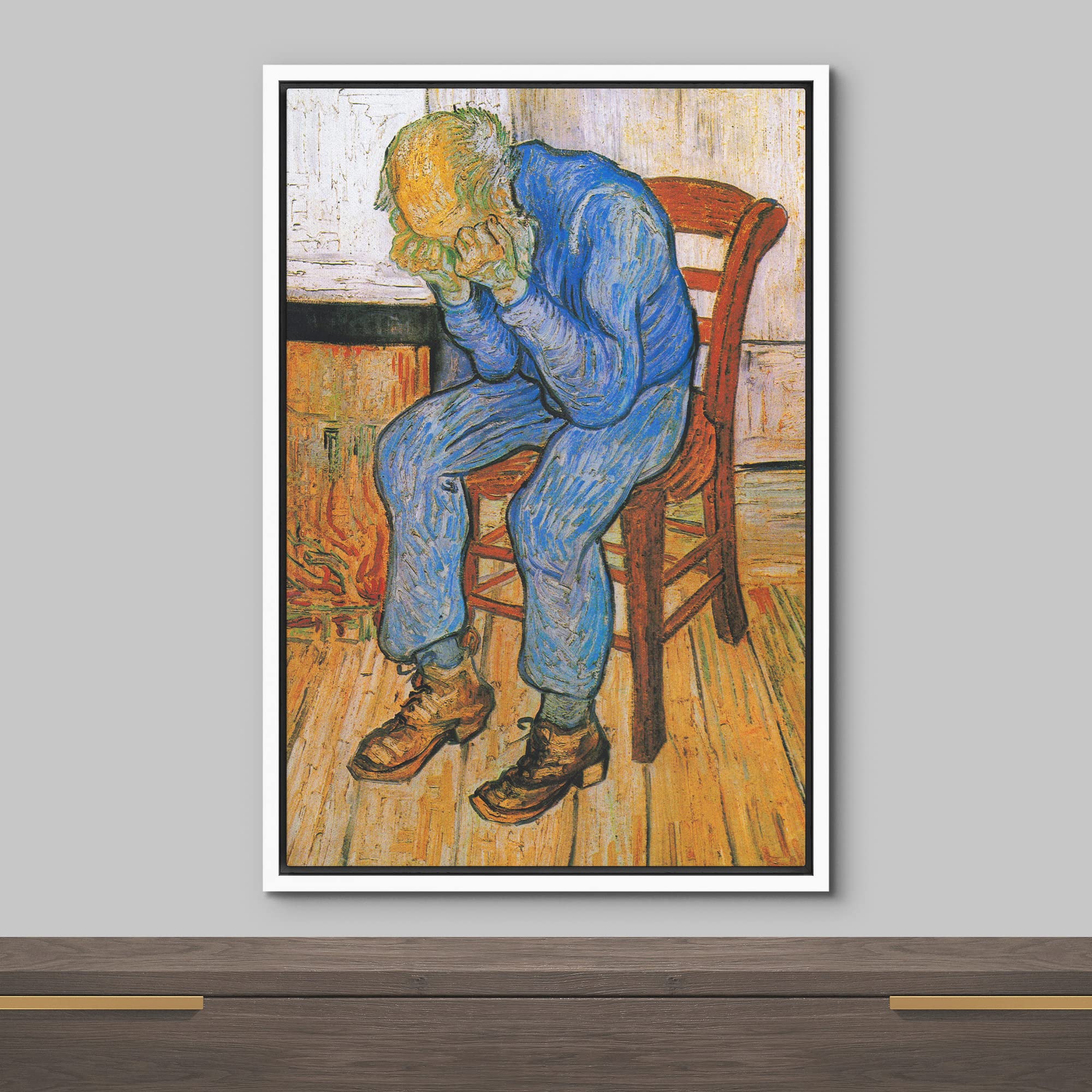 Wall26 Framed Canvas Print Wall Art Sorrowing Old Man By Master Artist Vincent Van Gogh Nature Wilderness Illustrations Fine Art