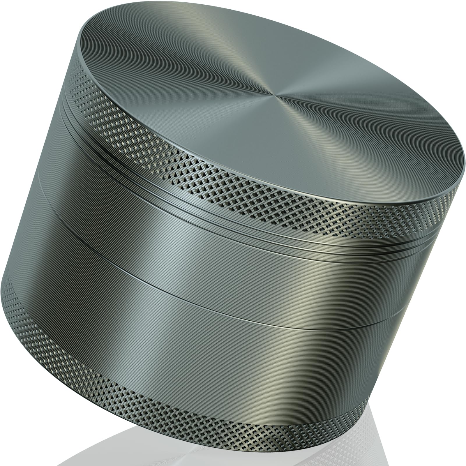 3 Inch Spice Grinder with Storage Compartment, Essential Kitchen Tool(Aluminum Alloy, Grey)