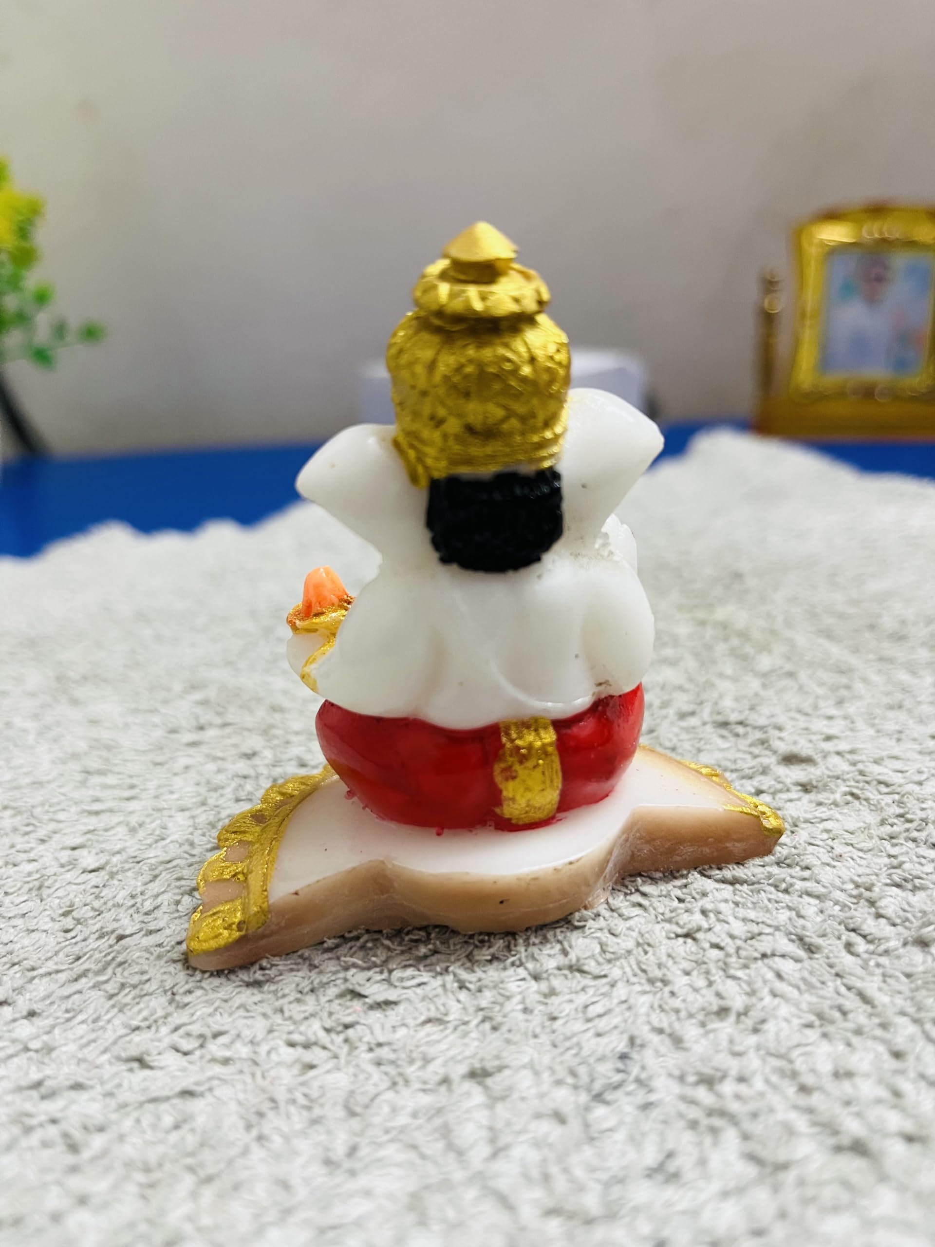 Awesome Craft Marble Car Ganesha Idols For Dashboard. Small Size Ganesh Ji Moorti Idol/Ganpati Statue For Car, Home, Mandir, Poo