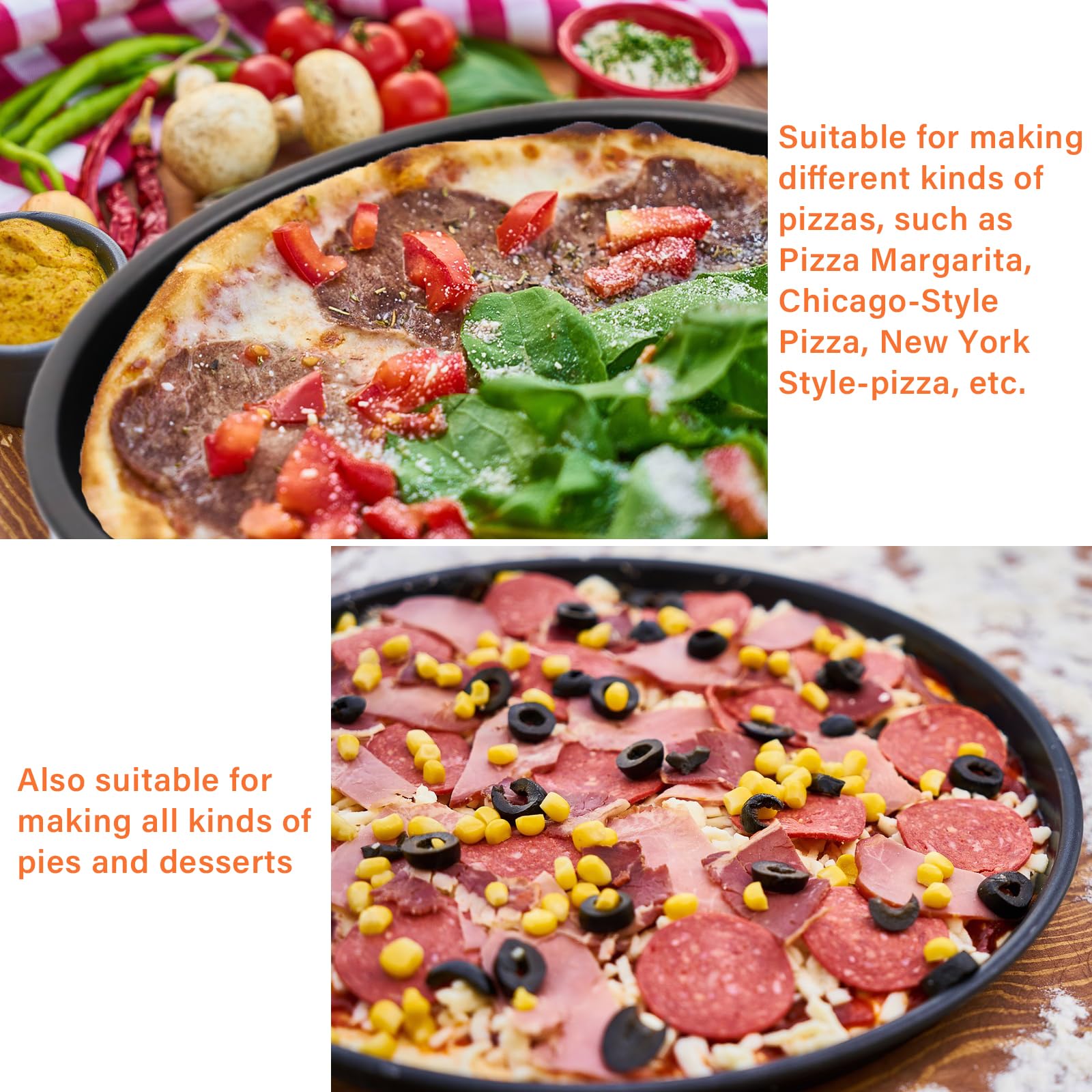 Savagrow 3Pcs 7Inch Non-Stick Bakeware Pizza Pan Aluminum Baking Pan For Healthy & Durable