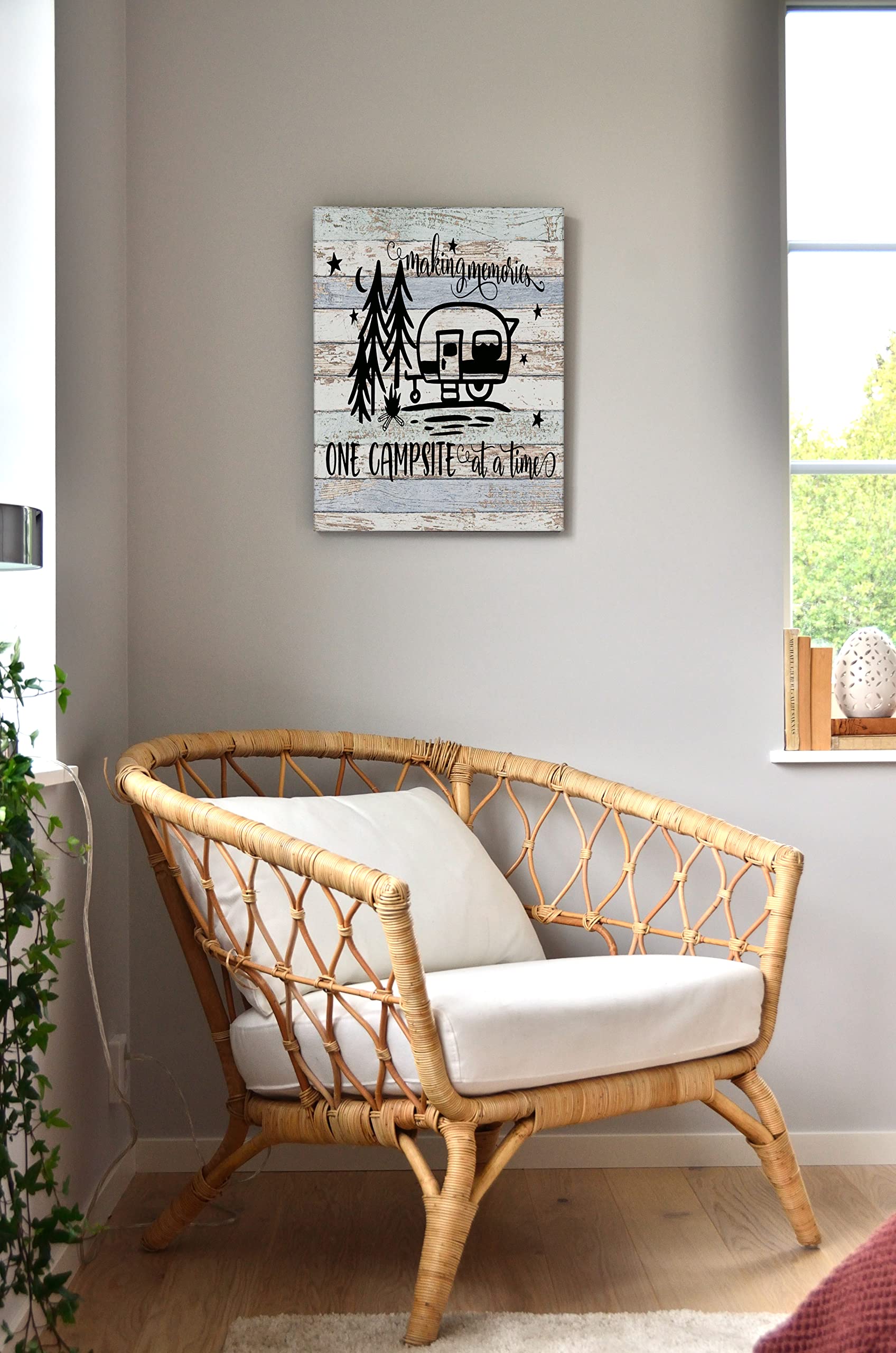 Funny Making Memories One Campsite At A Time Accent Canvas Wall Art Prints Artwork Signs Framed For Camper Decor Rv Room Bathroo