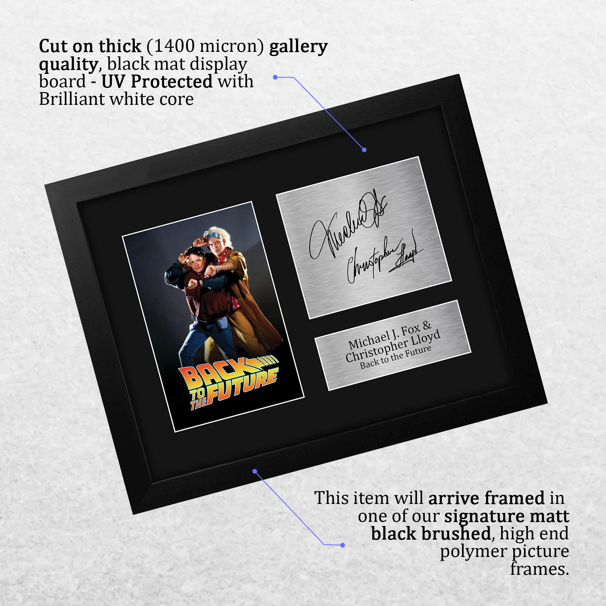 Hwc Trading Back To The Future Printed Autograph Usl Framed Signed Michael J Fox Christopher Lloyd Print Photo Picture Display -