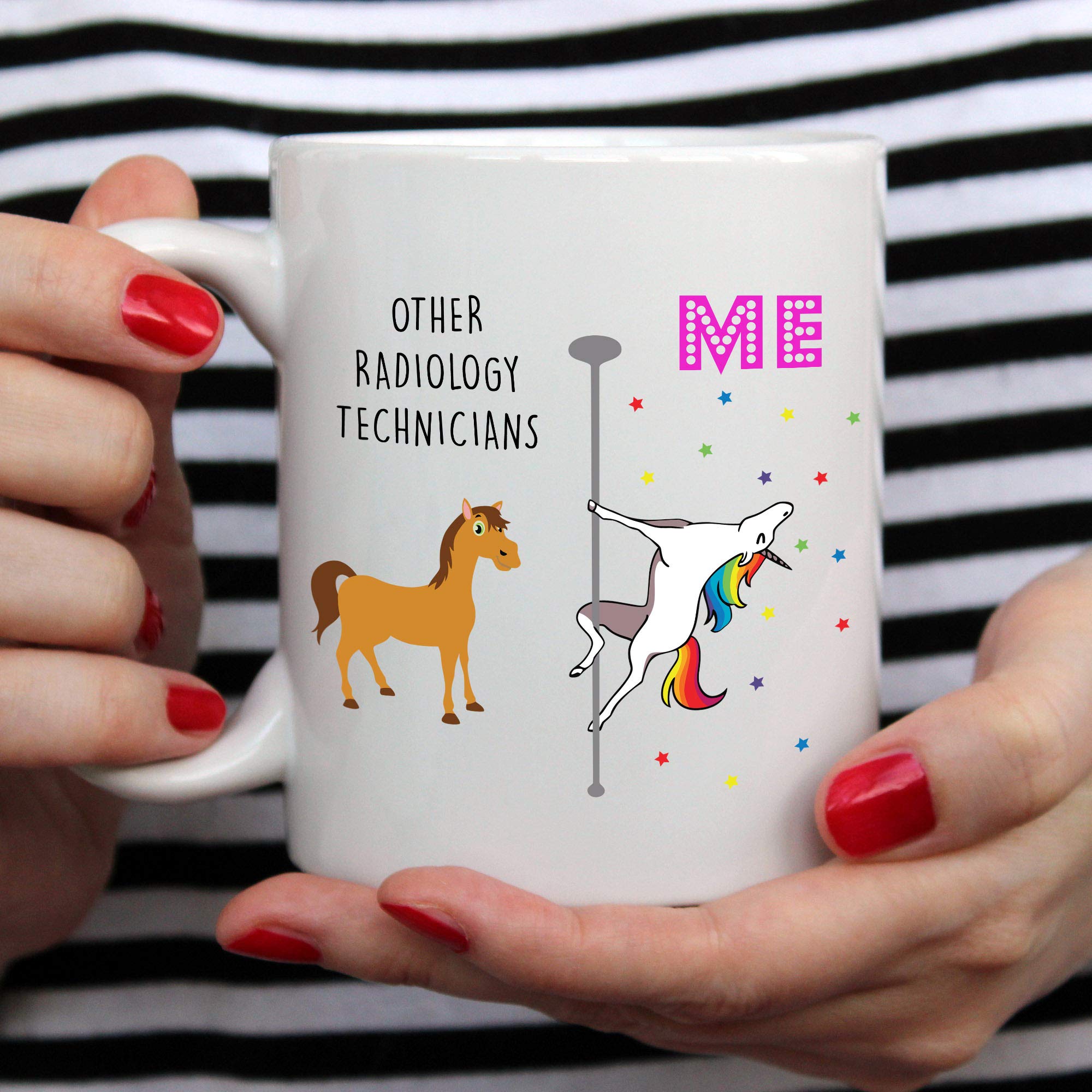 YouNique Designs Radiology Technician Coffee Mug, 11 Ounces, White, Unicorn Mug for Radiologist, Radiology Tech Gifts (White)