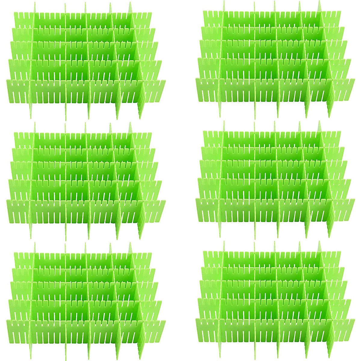 ZOENHOU 60 PCS Green Drawer Dividers, 12.6 x 2.8 Inch Adjustable Premium Plastic Drawer Divider Organizers for Makeup Drawers De