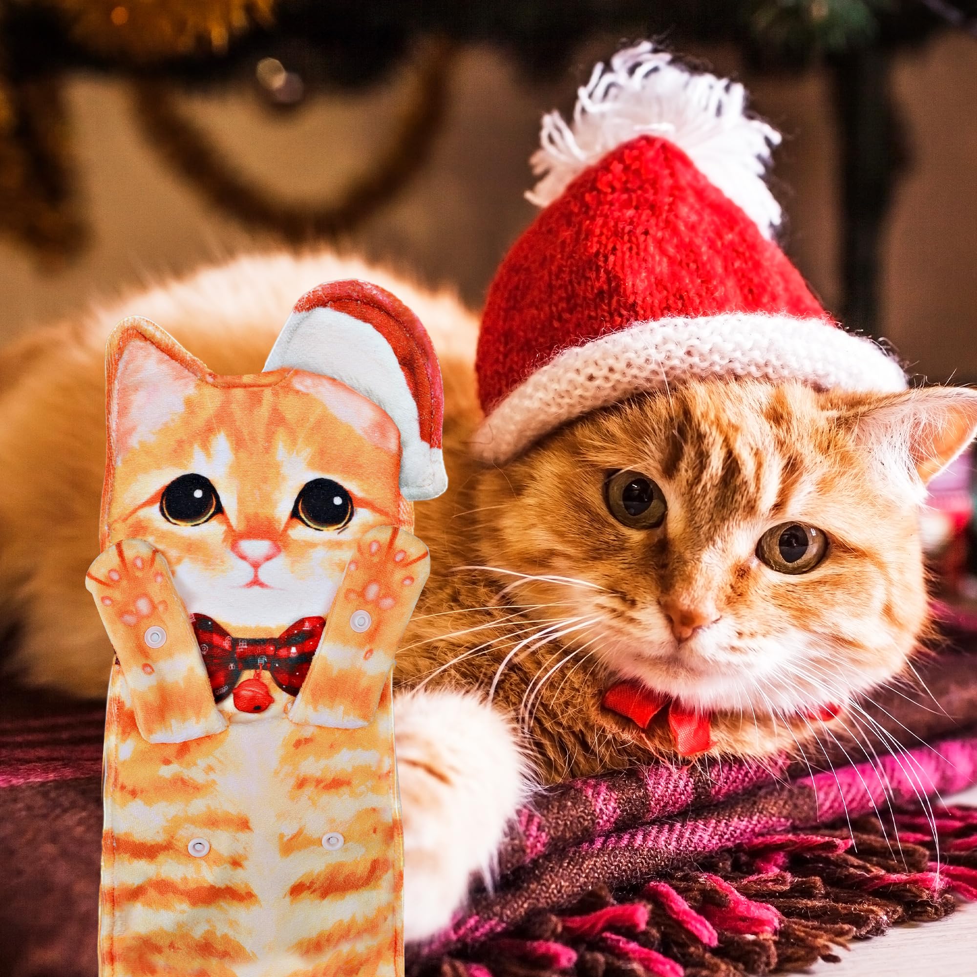 Daisyjoy Christmas Cat Funny Hand Towels For Bathroom Kitchen - Cute Cat Decor Hanging Face Towels-Unique Mothers Day Valentines