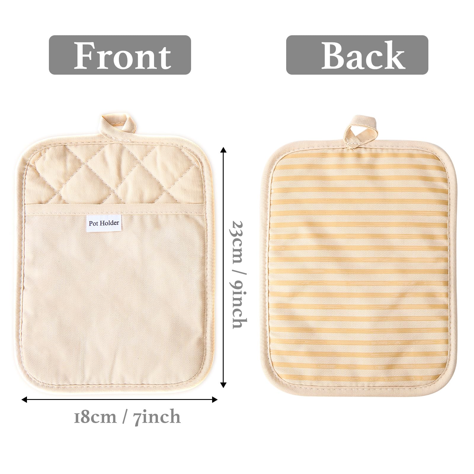 Kitchen Everyday Basic Pot Holder Heat Resistant Coaster Soft Silicone Water Resistant Pot Holder Set Oven Mitts With Pocket, 2